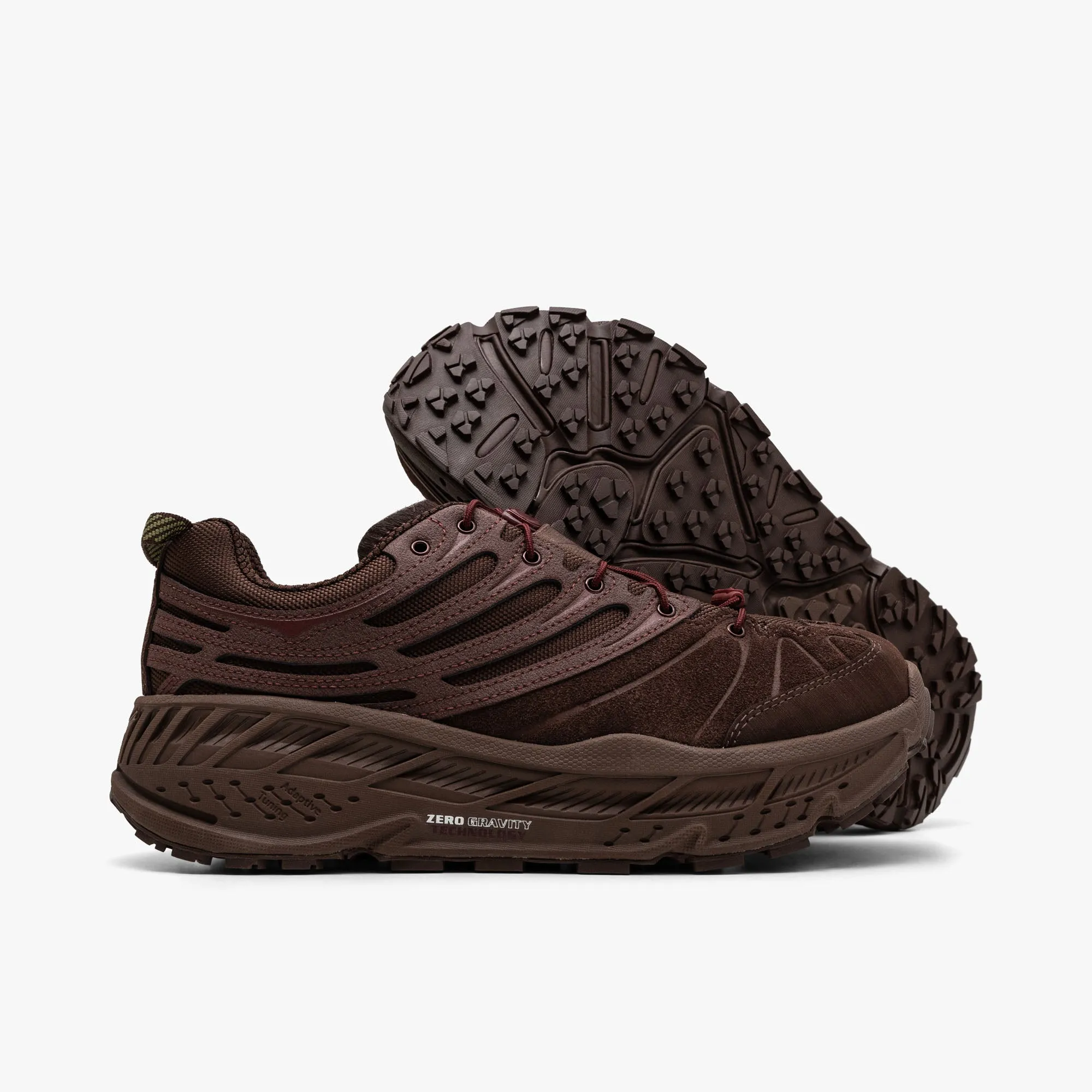 Hoka Stinson EVO OG TP Cold Brew / Varsity Burgundy rugby shoes