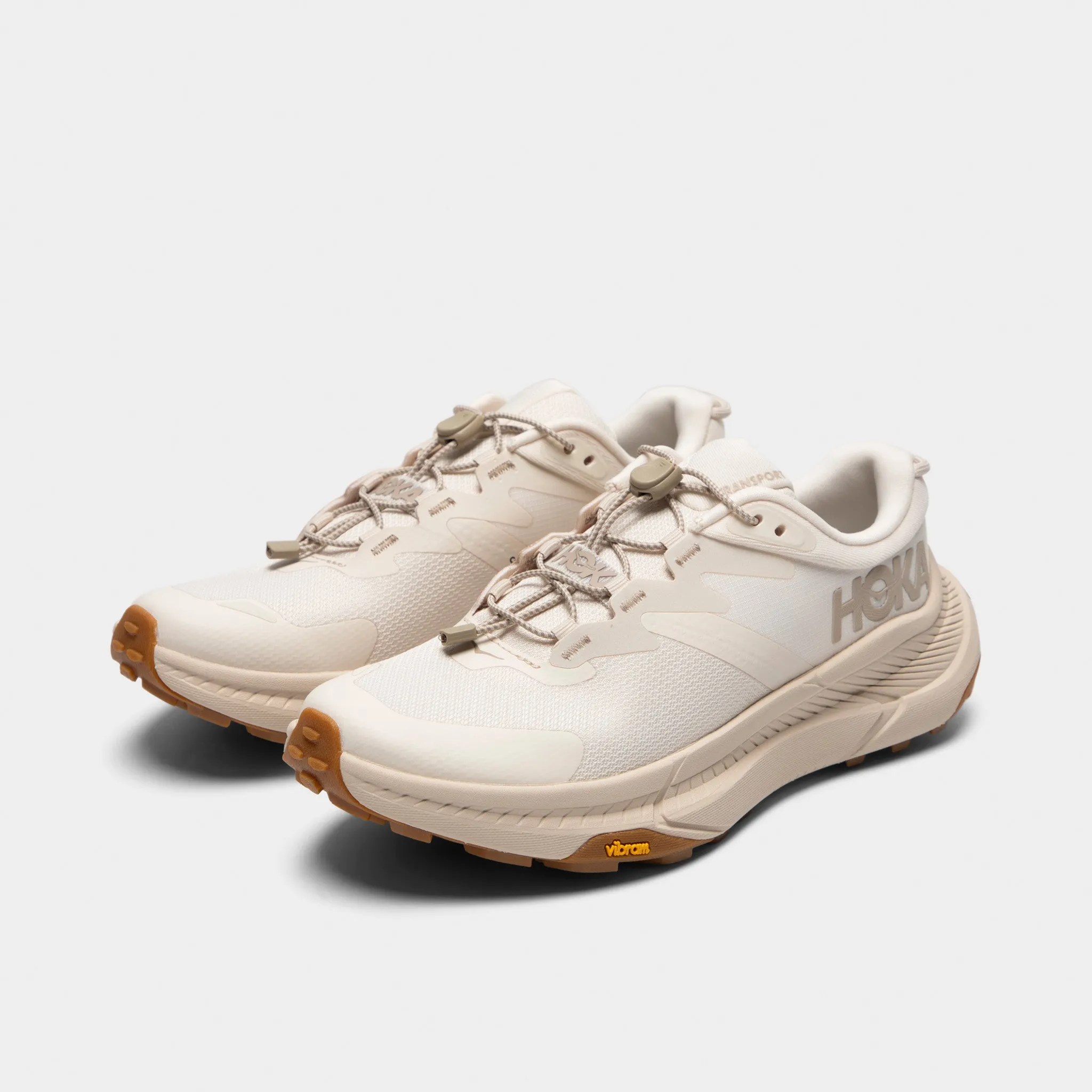 Hoka Women's Transport Eggnog / Eggnog mesh - upper - feature shoes hook - and - loop running option