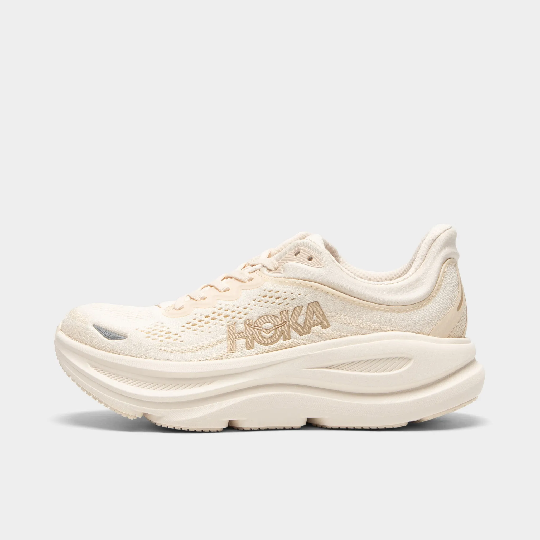 Dot running in a charity run shoes Hoka Women's Bondi 9 Vanilla / Birch