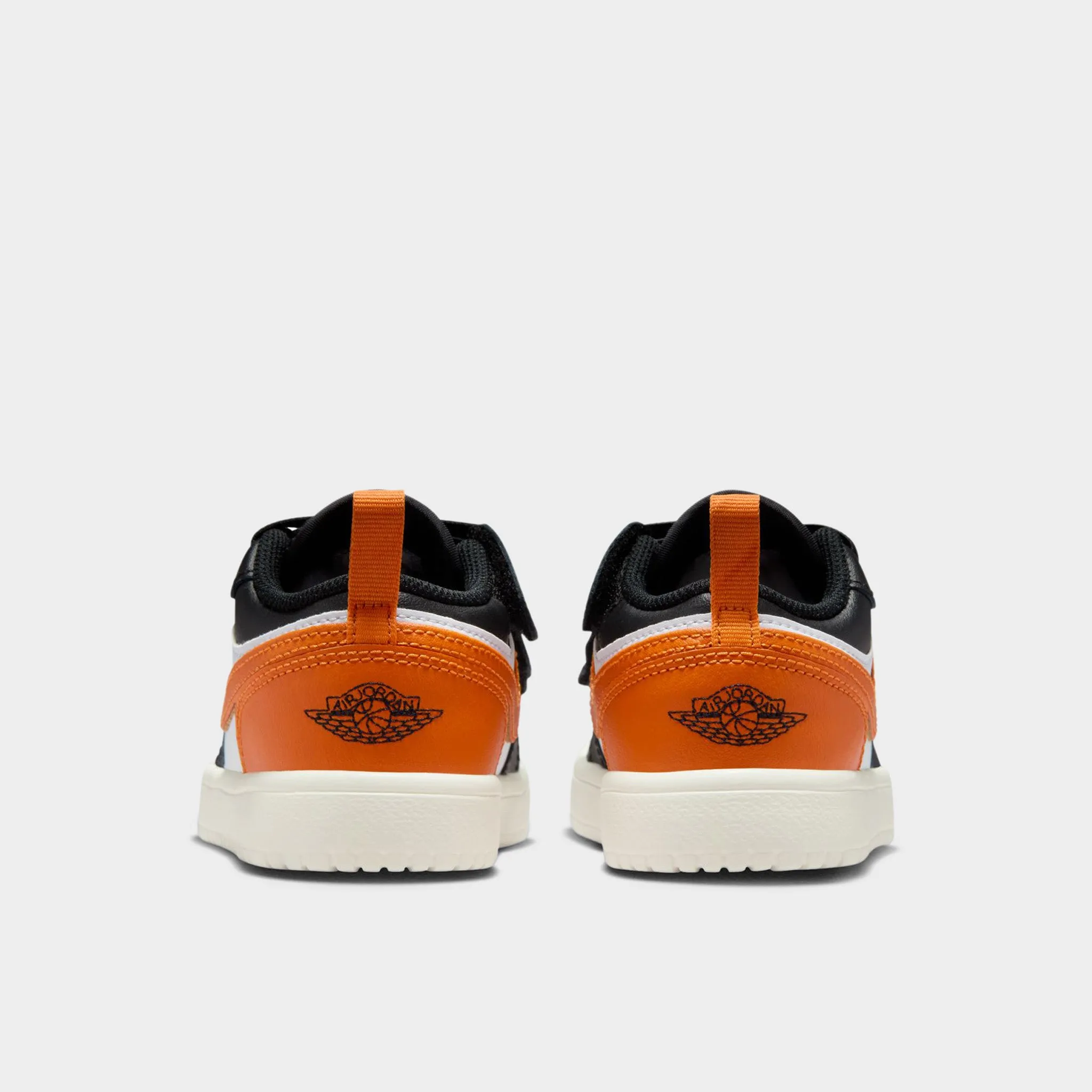 Jordan 1 Low Alt PS Black / Starfish - White Elastic laces