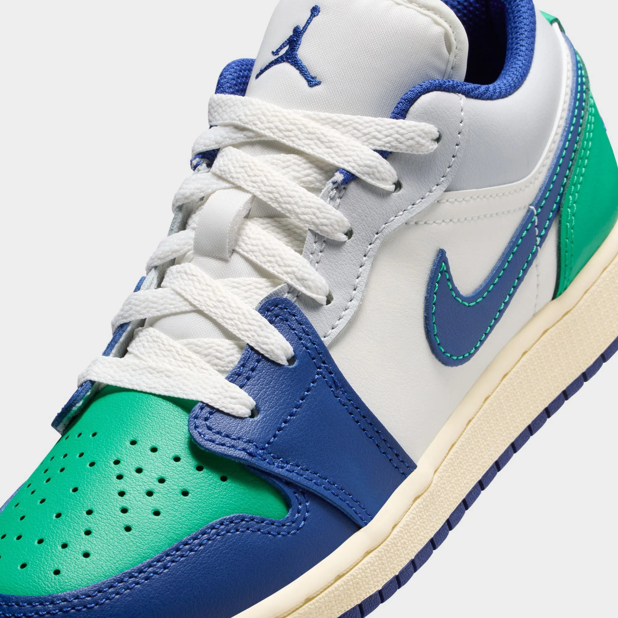 Dual Density Cushioning Stability frame Jordan 1 Low GS Sail / Deep Royal Blue - Stadium Green