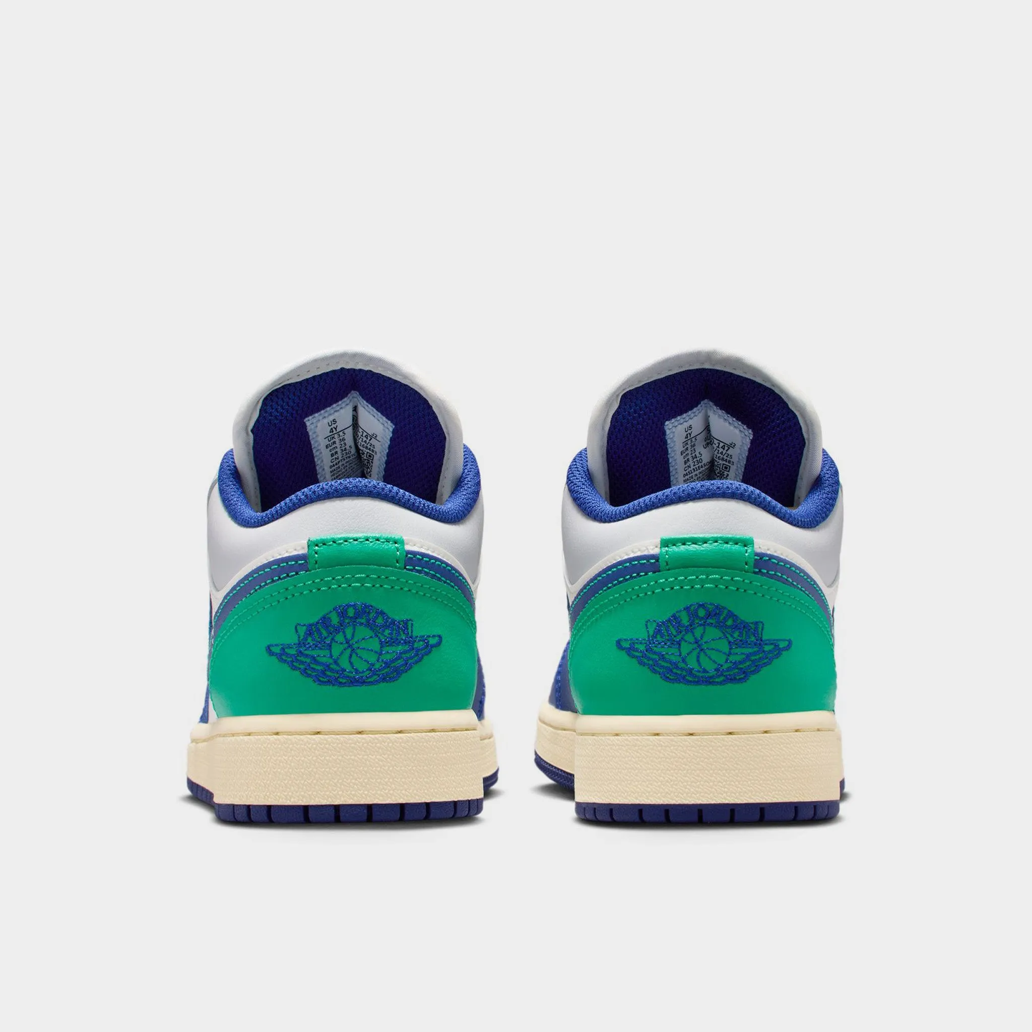 High-Performance Support LaceUp Jordan 1 Low GS Sail / Deep Royal Blue - Stadium Green