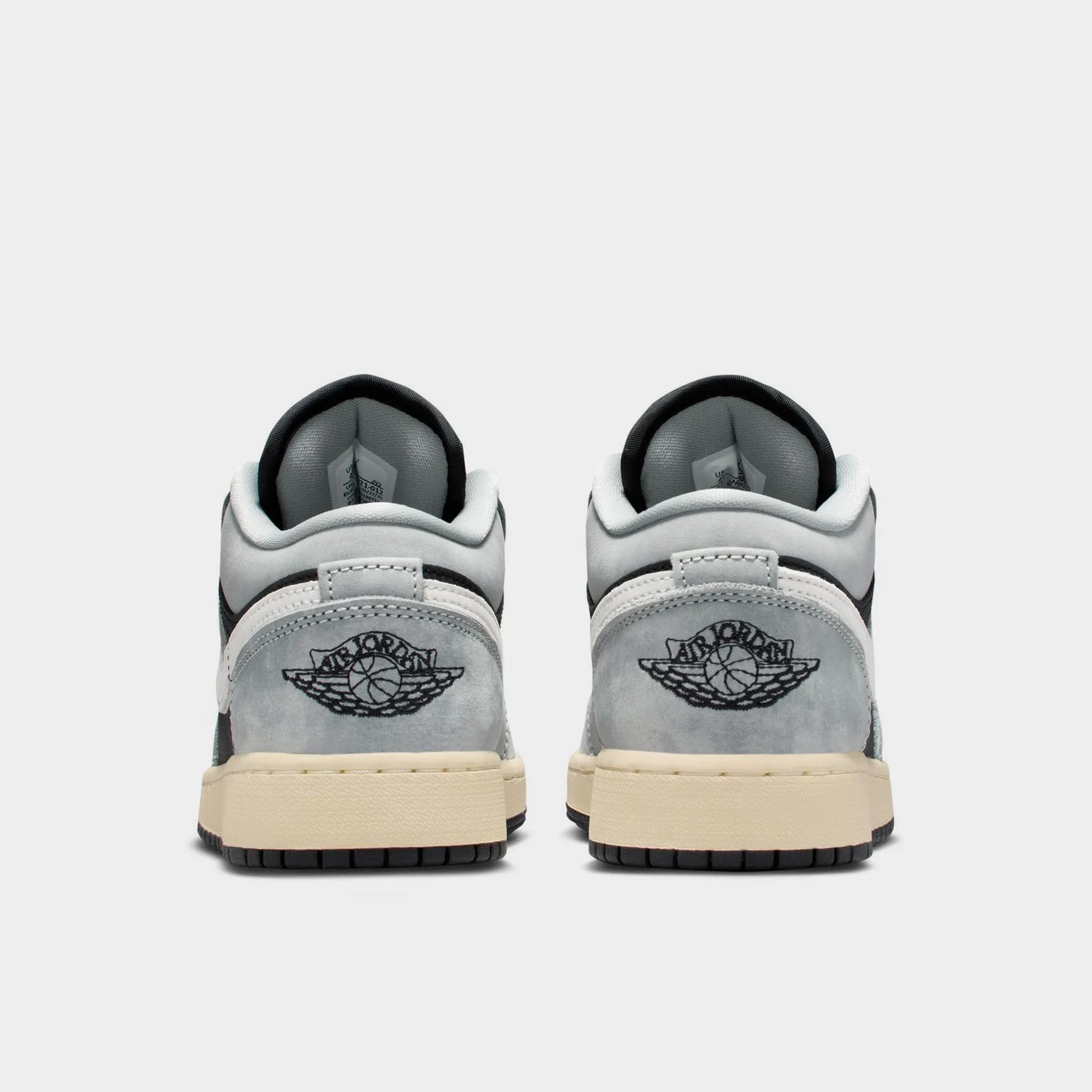 Jordan 1 Low SE GS Light Smoke Grey / Black - Sail Quick Cut Build