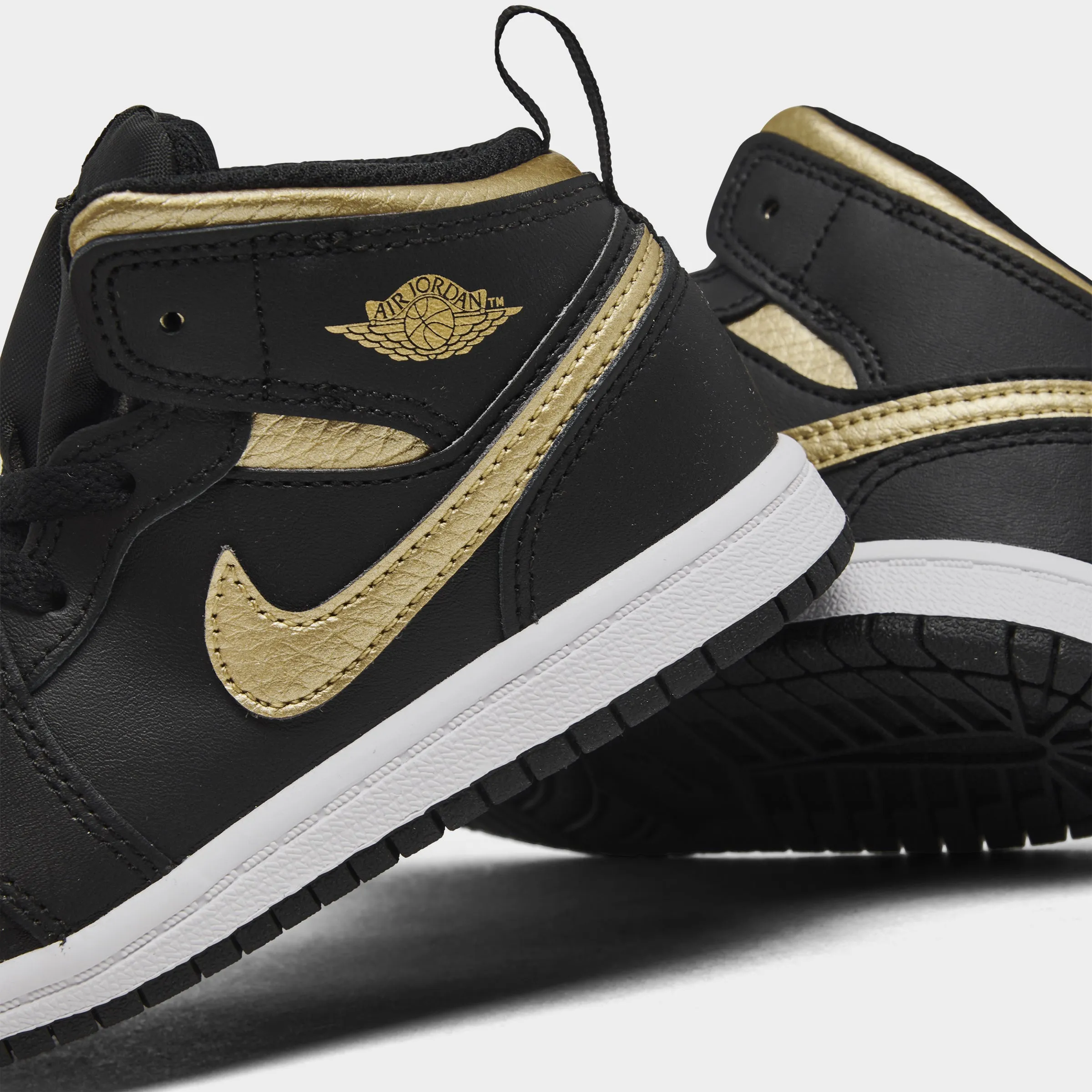 Jordan 1 Mid TD Black / Metallic Gold - White Torsion Flex Rebound Efficiency Pads