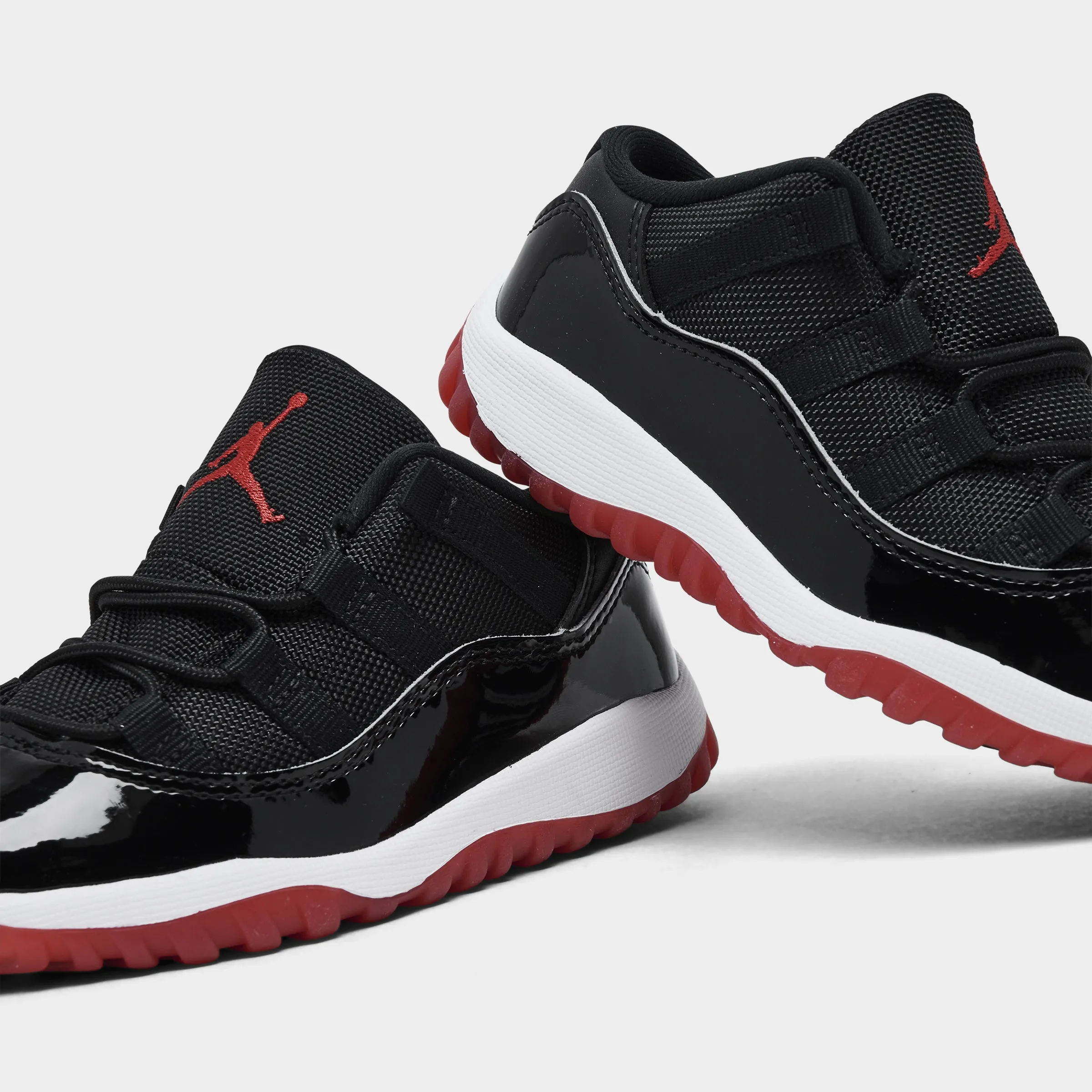 Jordan 11 Retro Low TD Black / Varsity Red - White Performance Lace Lock