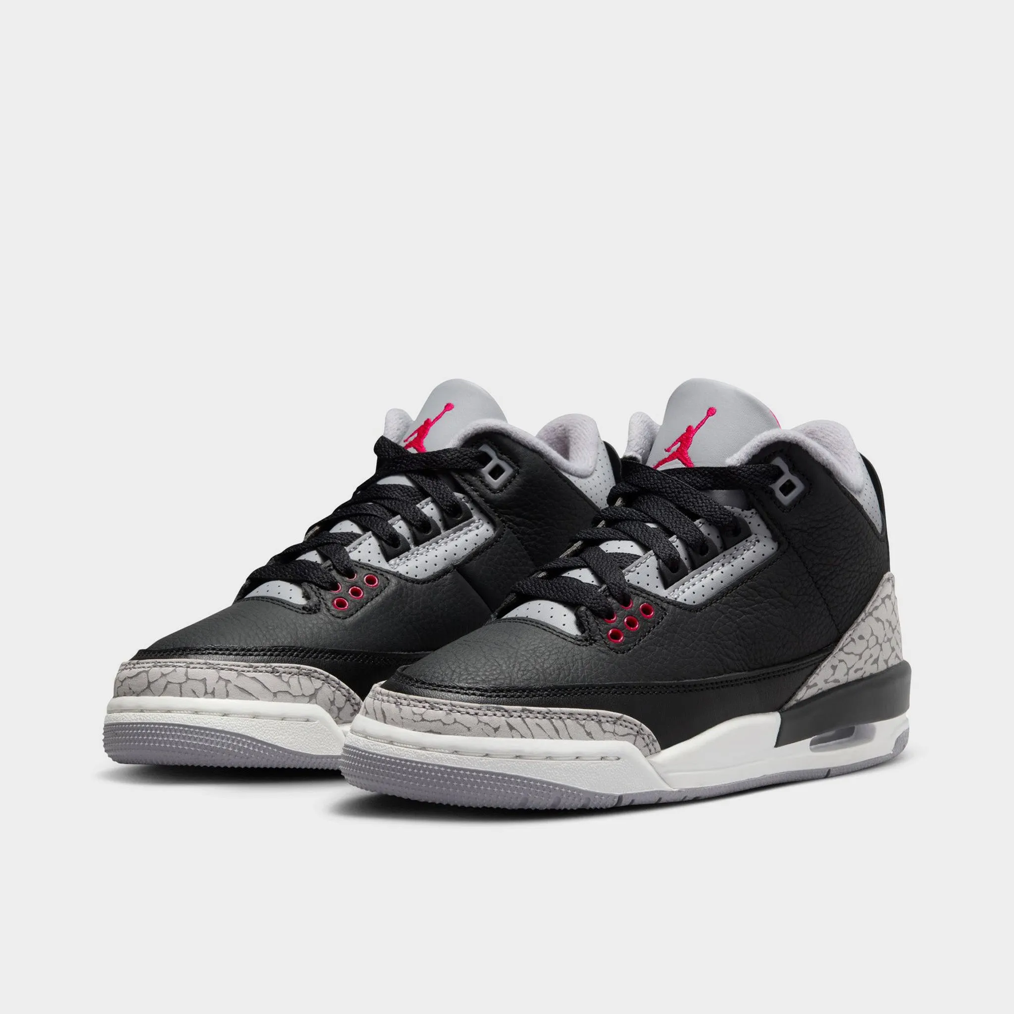 Multi Axial Flex System 3D Knit Structure Jordan 3 Retro GS Black / Fire Red - Cement Grey