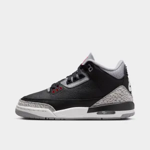 Jordan 3 Retro GS Black / Fire Red - Cement Grey Vapor Release Fabric