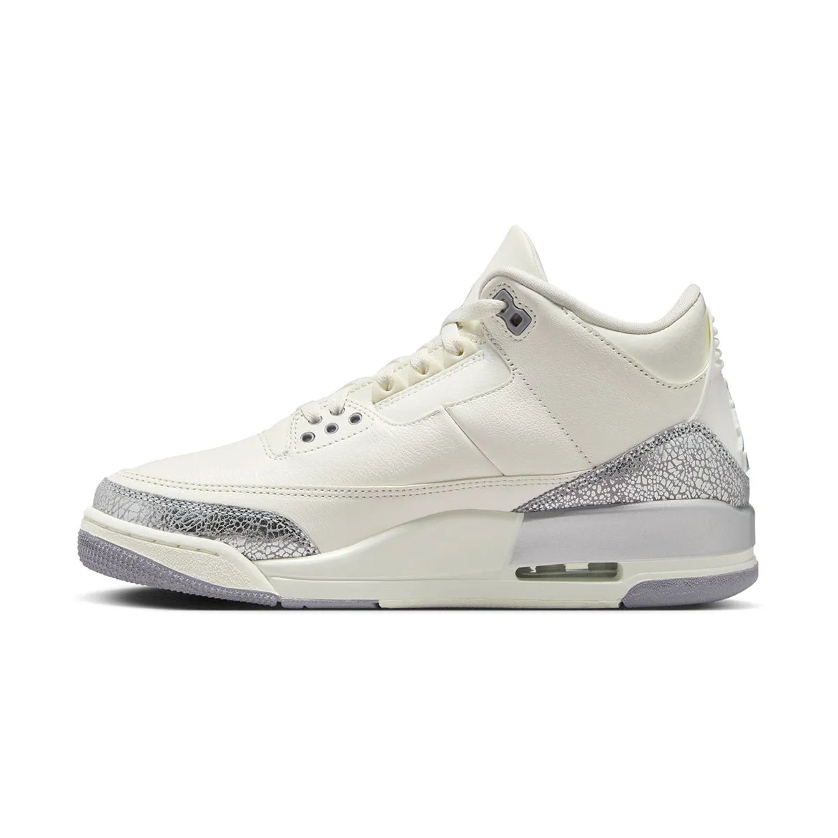 Jordan 3 Retro 'Sail Cement Grey' Women's Shoes Curved Heel Counter Classy comfort