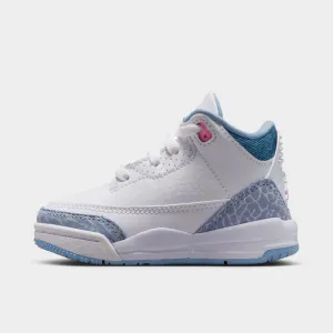 Non Marketing Outsole Design Jordan 3 Retro TD White / Pink Glow - Cobalt Bliss