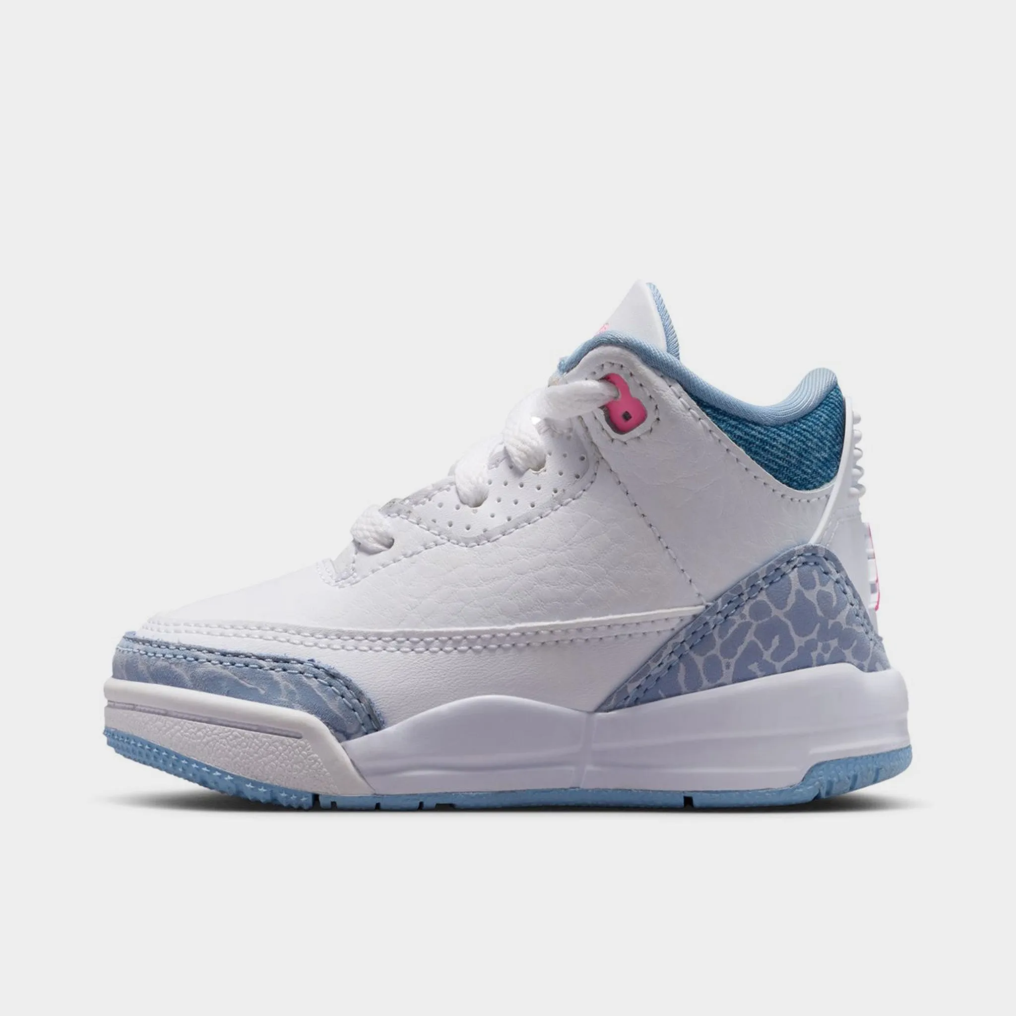 Non Marketing Outsole Design Jordan 3 Retro TD White / Pink Glow - Cobalt Bliss