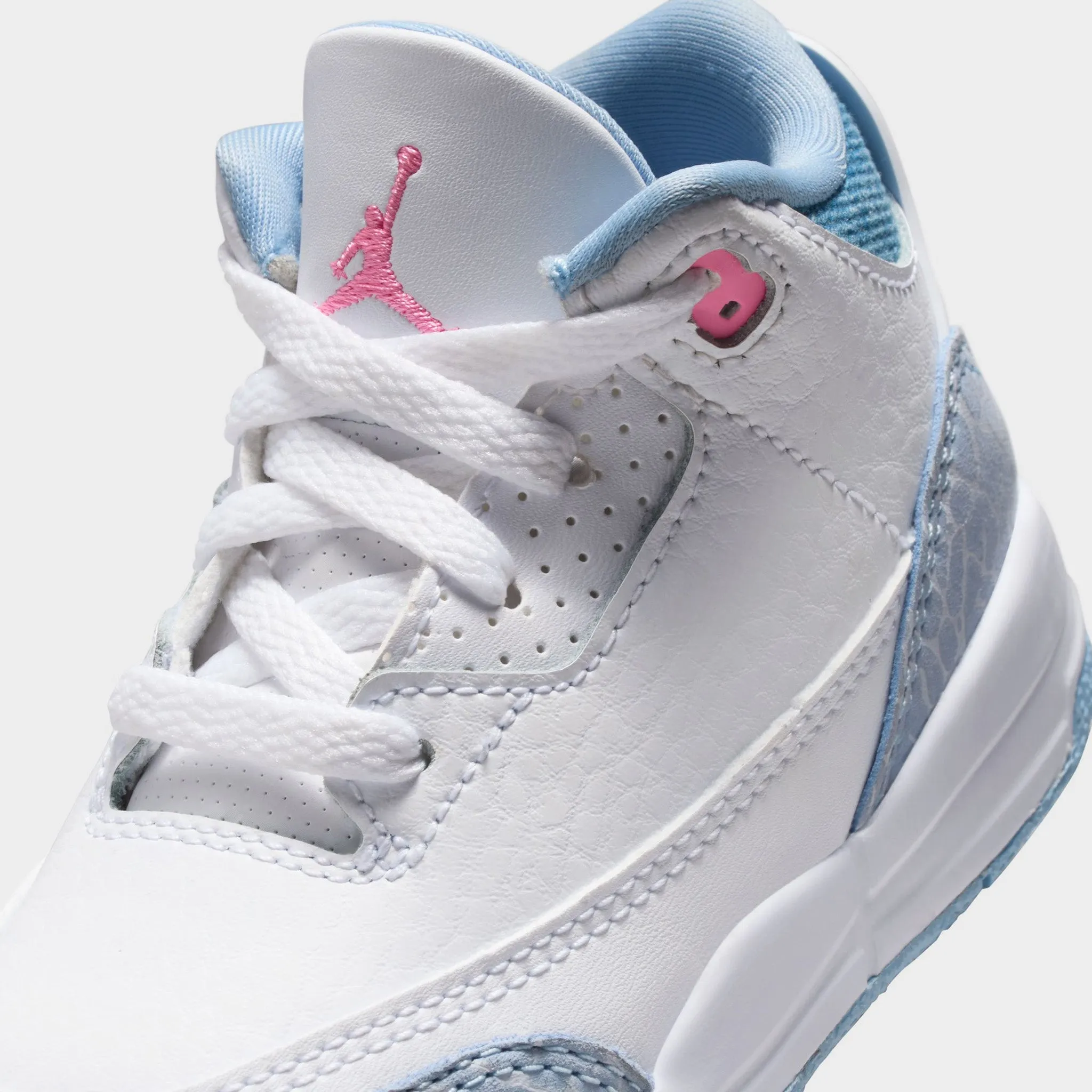 Functional Sport Fit Tension Control Lacing Jordan 3 Retro TD White / Pink Glow - Cobalt Bliss