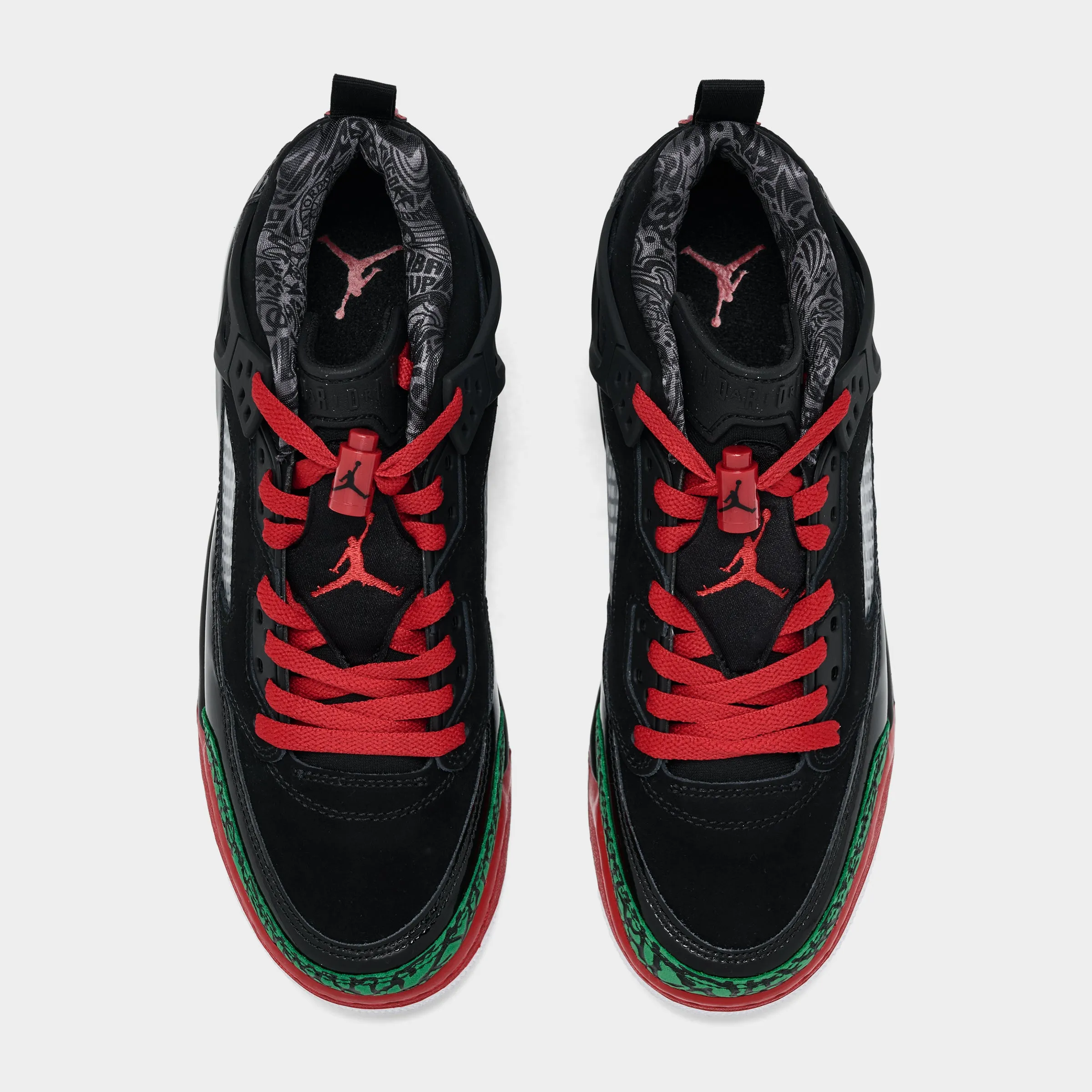 Sneaker Display Contoured Collar Padding Jordan Spizike Low GS Black / Varsity Red - Classic Green