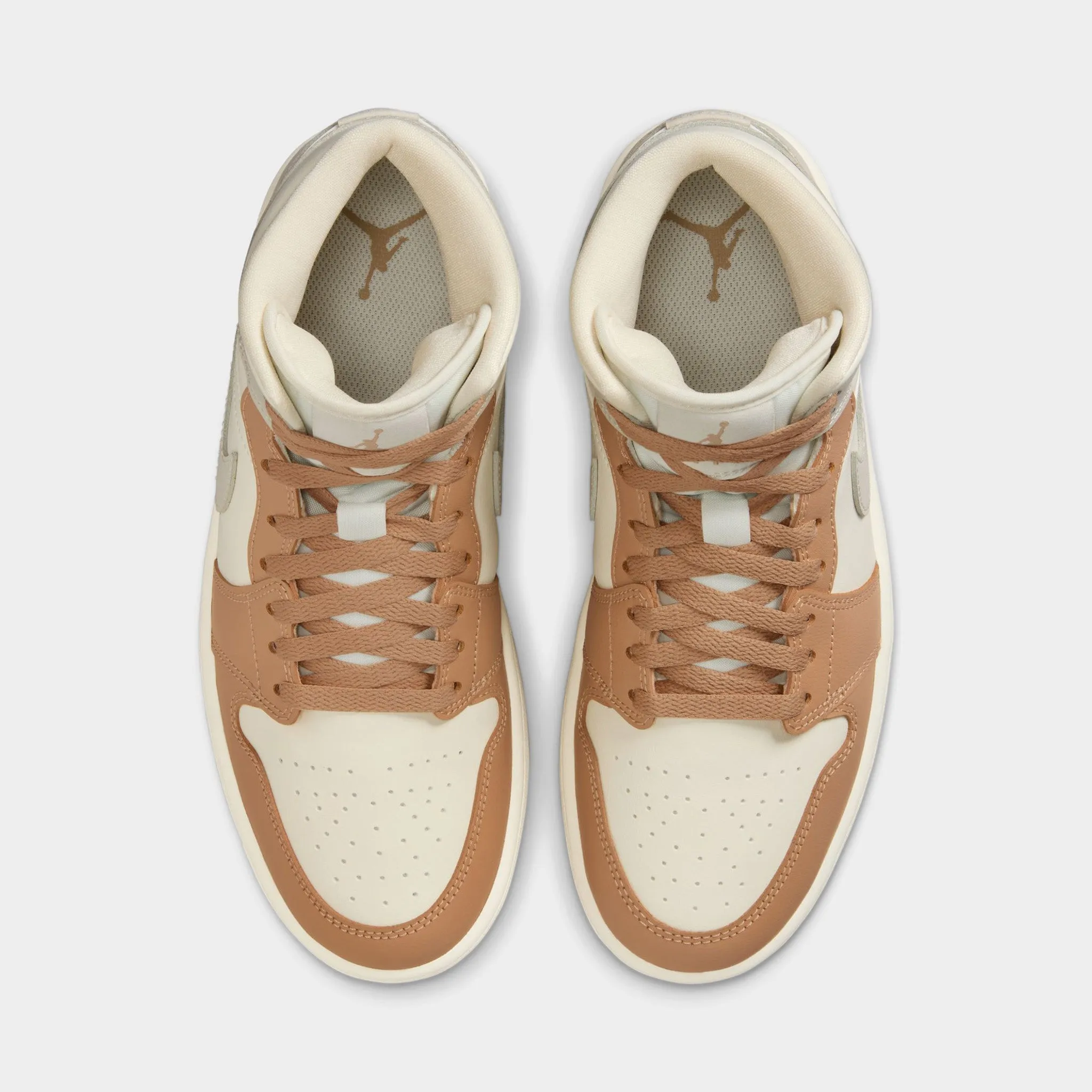 All Weather Wear Jordan Women's 1 Mid Ale Ivory / Light Orewood Brown - Hemp