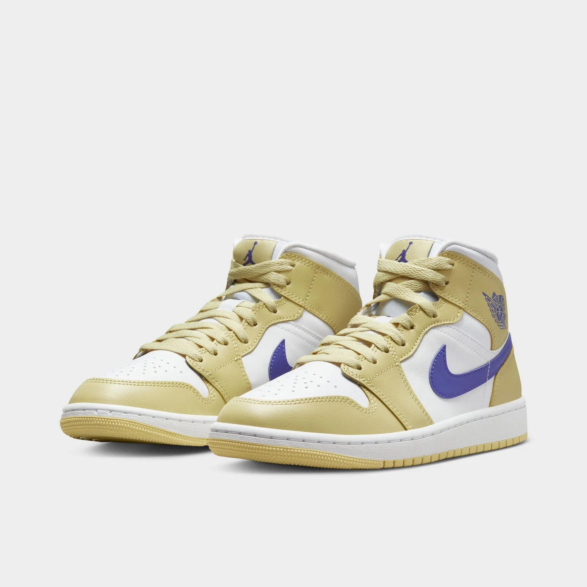 Air Circulation Responsive Midsole Technology Jordan Women's 1 Mid Lemon Wash / White - Lapis