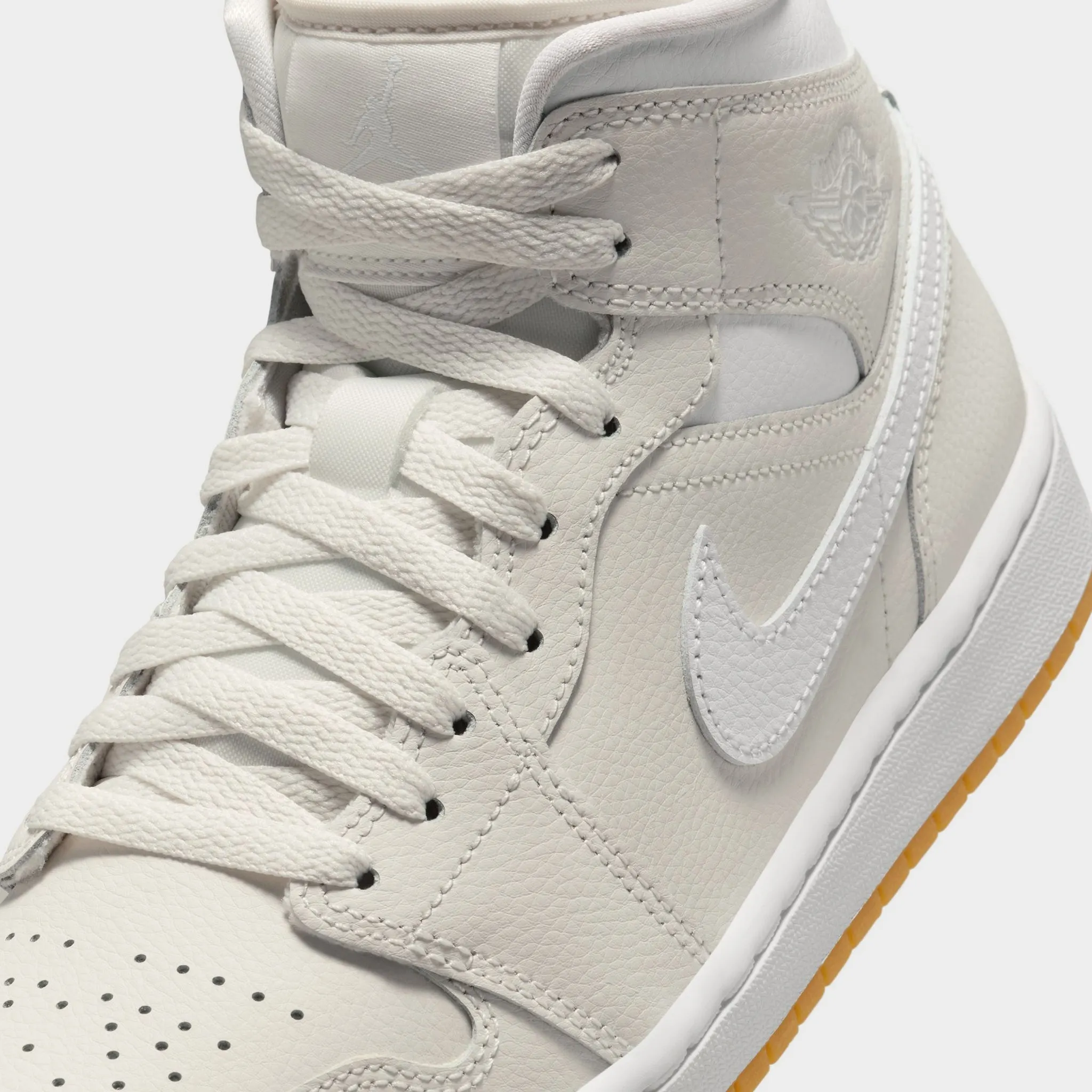 Jordan Women's 1 Mid Phantom / White - Gum Neutral Pronation Support Motion Control Feature