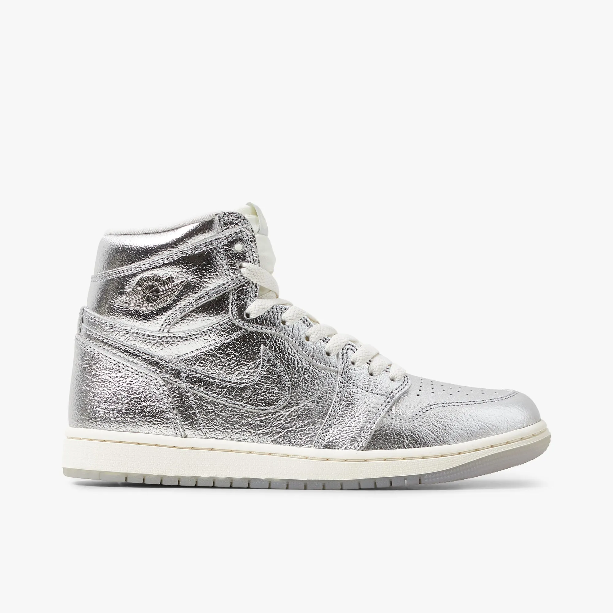 Impact Resistant Frame Support Foam Jordan Women's 1 Retro High OG Metallic Silver / Photon Dust - Sail