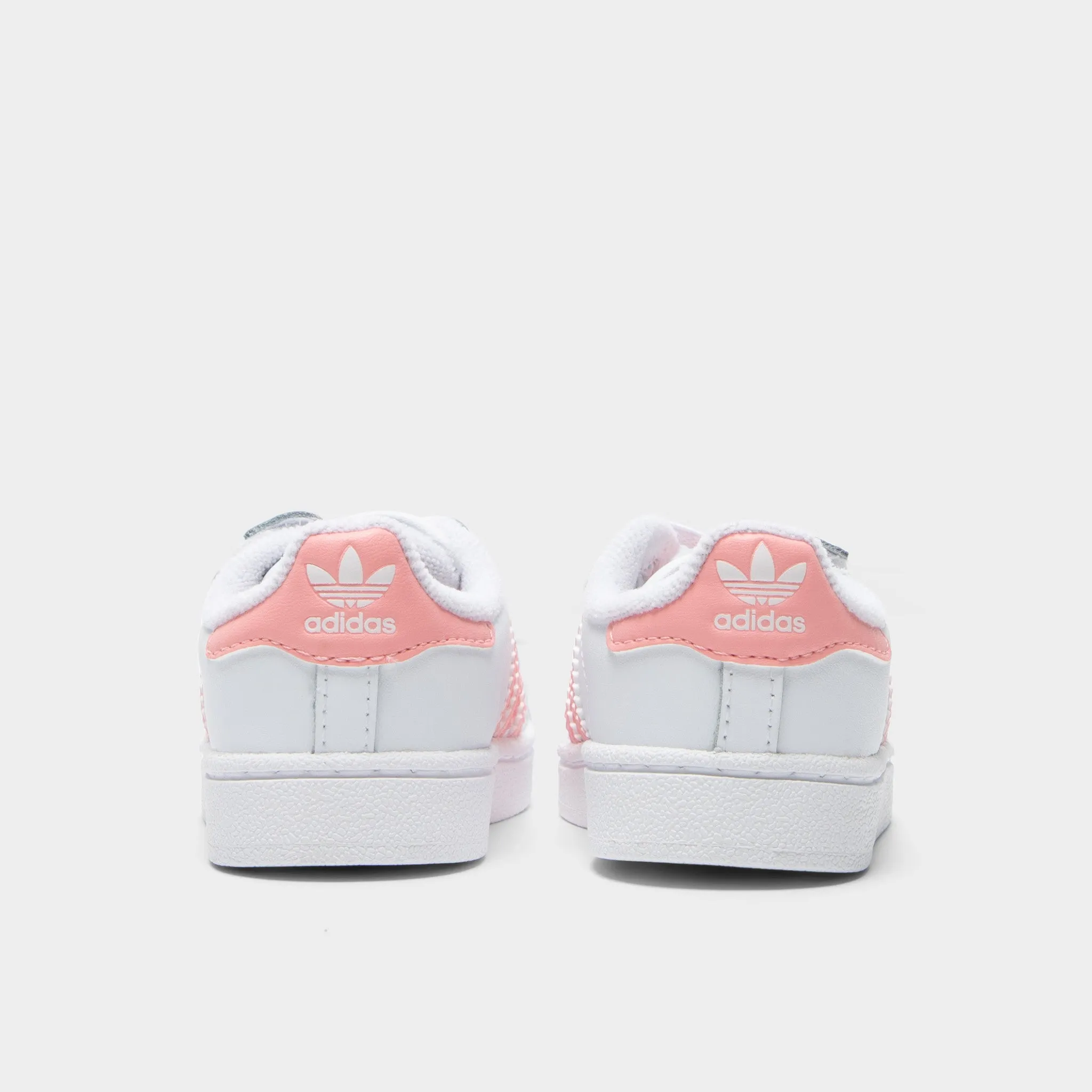 adidas Infants' Superstar II White / Pink Ventilation Mesh Fabric Customizable Fit Options