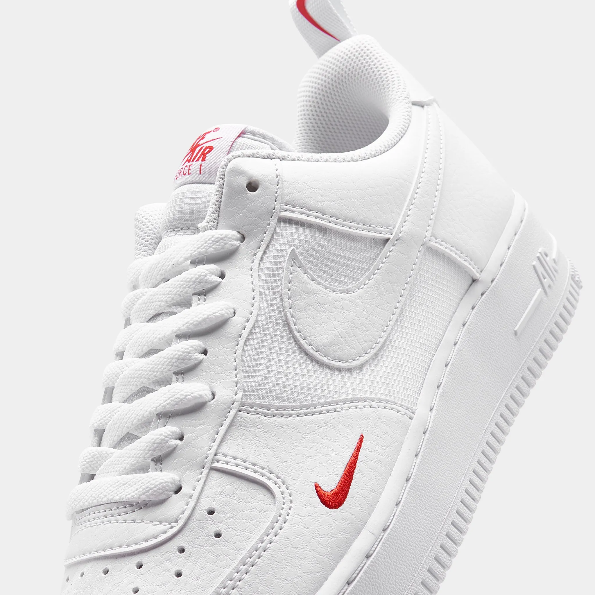 Nike Air Force 1 '07 White / White - University Red Suede
