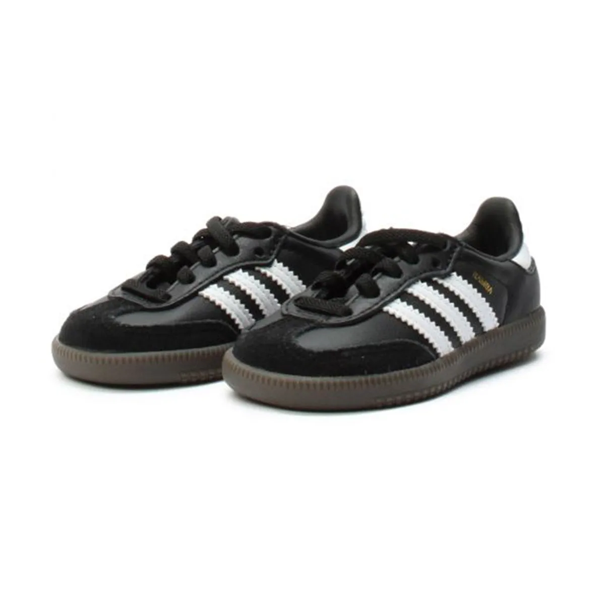 Lace Up System Adidas Samba OG 'Core Black Cloud White Gum' Toddler Shoes