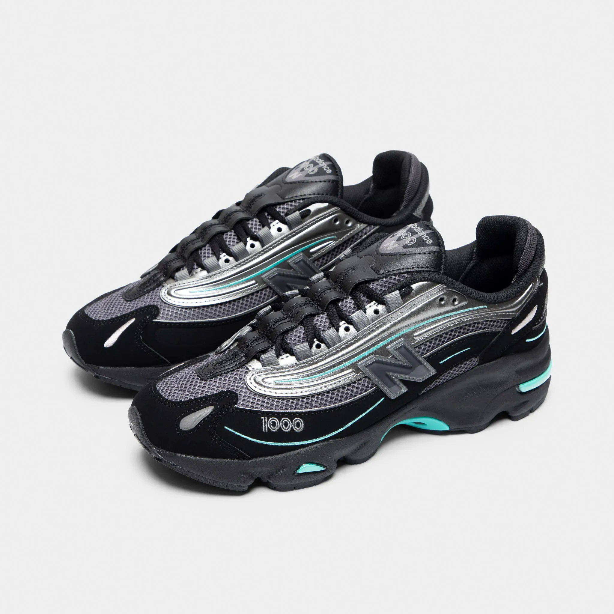 New Balance M1000 Black / Teal morning run shoes Comfort - grip