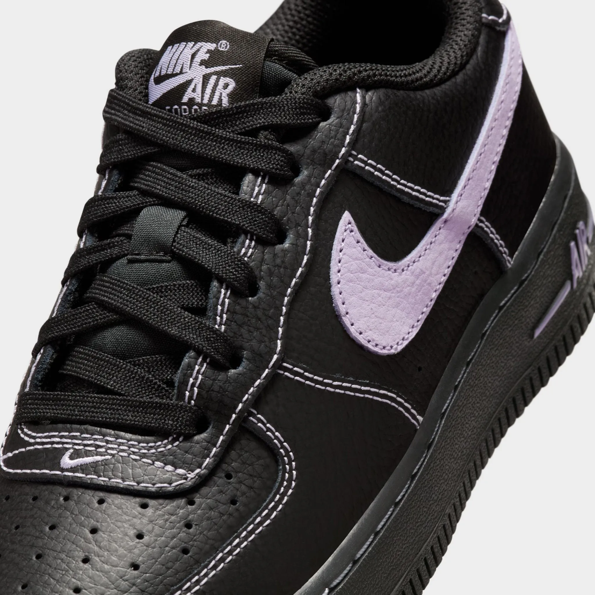 Nike Air Force 1 LV8 GS Black / Hydrangeas lateral - support - stability shoes comedy - themed running shoes