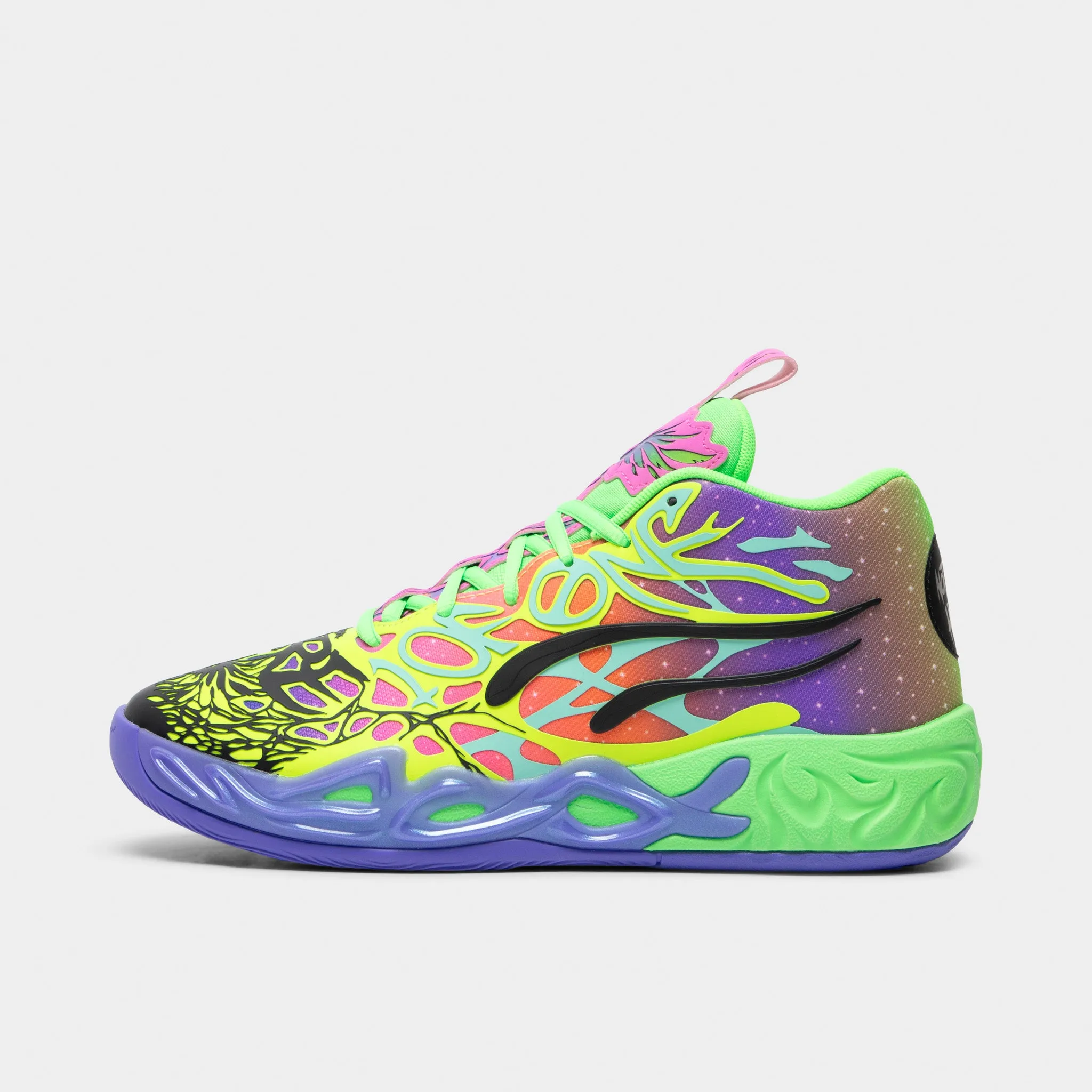 Neutral Foot Alignment PUMA x LaMelo Ball MB.04 Be You Black / Electric Peppermint - Flouro Green