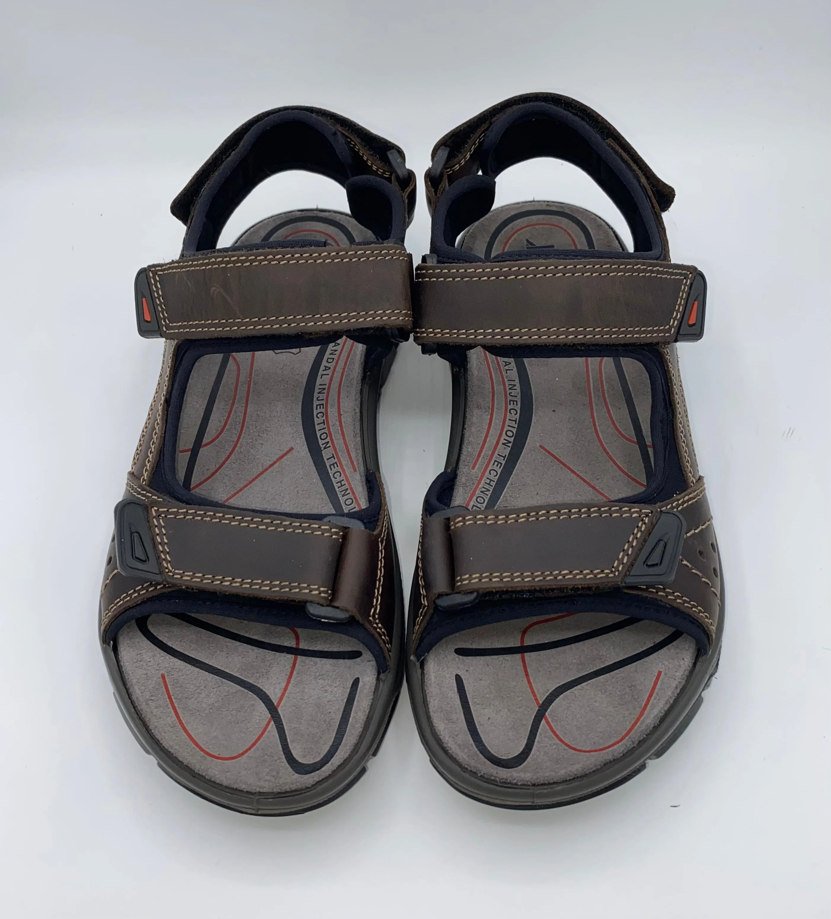 IMAC Italian Leather Velcro Sandals Dark Brown - 196264 3403/003 Relaxed Vibes