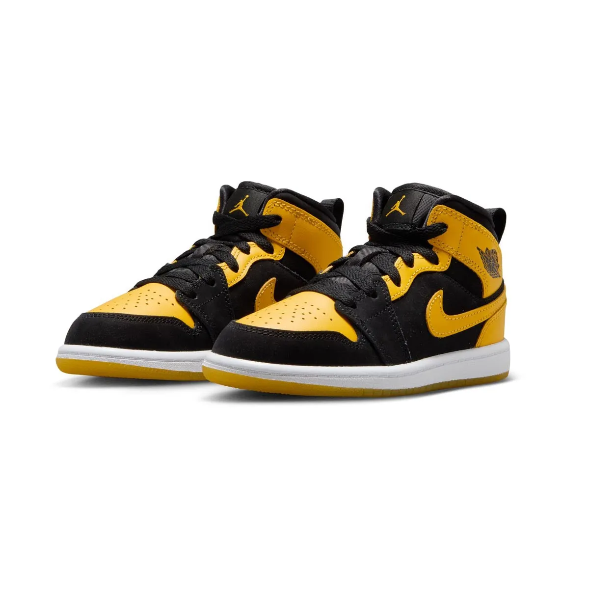 Grip Arch Non Toxic Dyes Jordan 1 Mid SE 'Yellow Black' Little Kids' Shoes