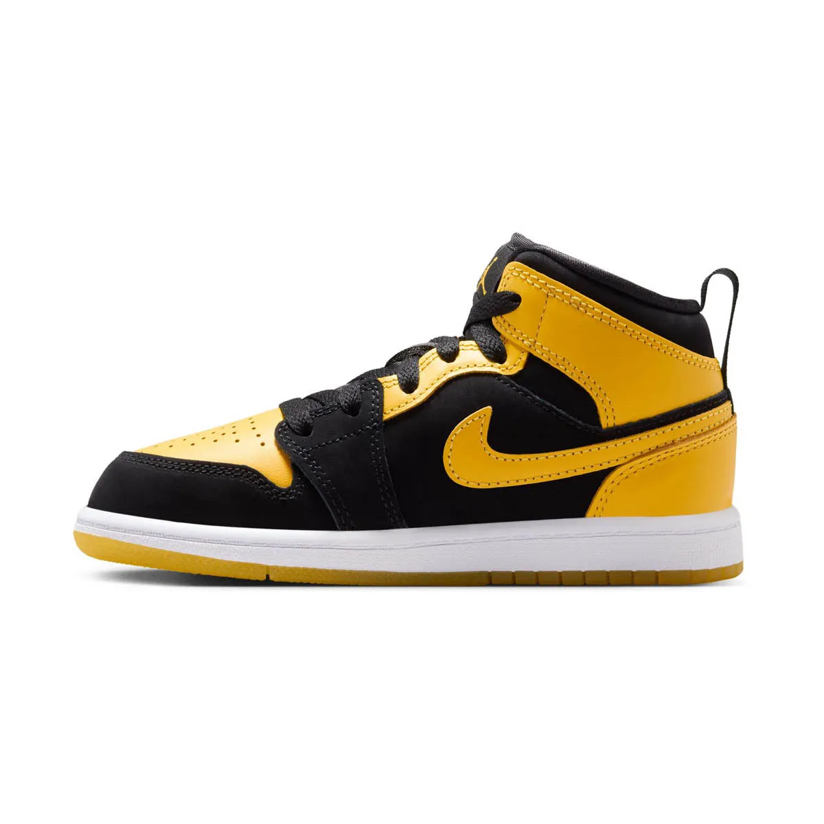 Tunnel Walk Mobility Ease Jordan 1 Mid SE 'Yellow Black' Little Kids' Shoes