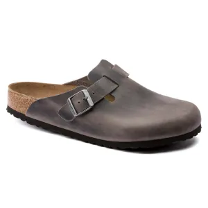 Platform Style Soft Leather Design Mens Birkenstock Boston Oiled Iron