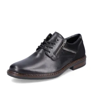 Leather Fashion Mens Rieker Dustin 01 in Nero/Schwarz/Smoke