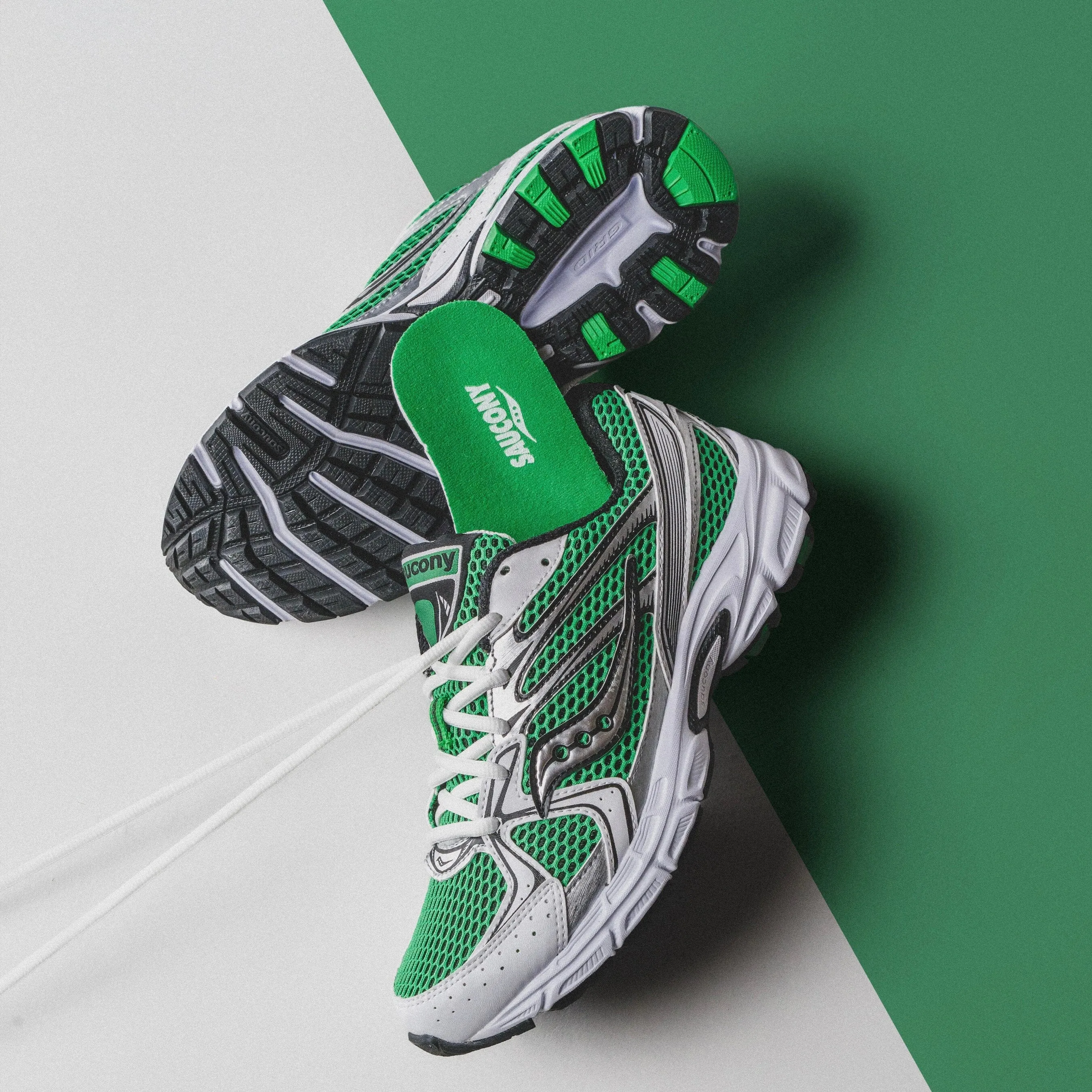 Day Out Stitch Free Uppers MENS Saucony |Ride Millennium (White/Fern)