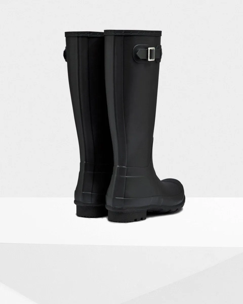 Hunter Men's Original Tall Rain Boots Black Flat Sole