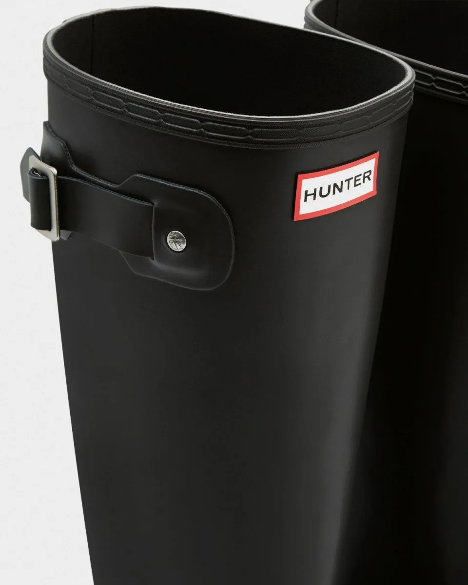 Hunter Men's Original Tall Rain Boots Black Comfortable buckles Fashion Utility