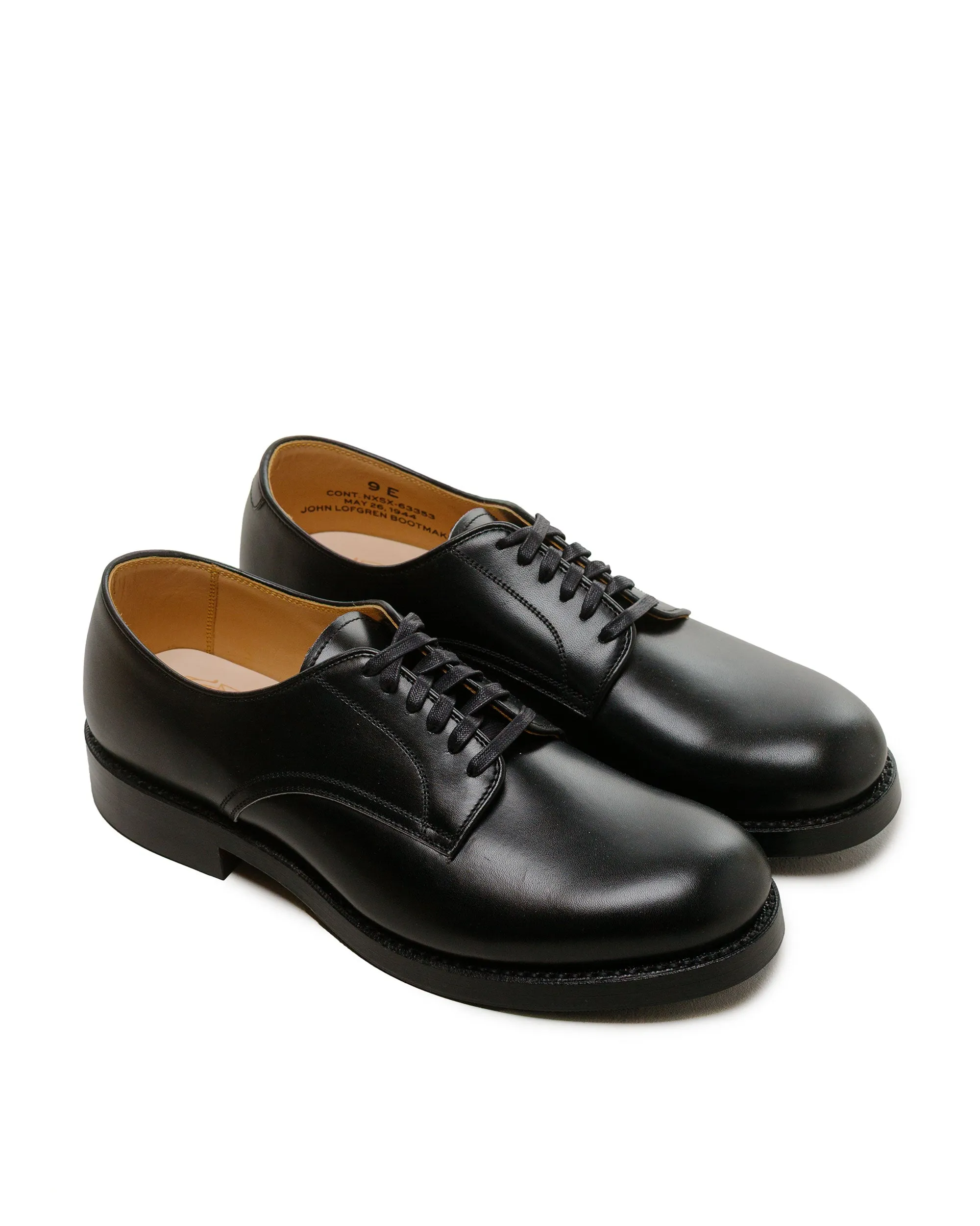 Layered Chic Optimal ease John Lofgren Bootmaker USN Low Quarter Shoes French Calfskin Black