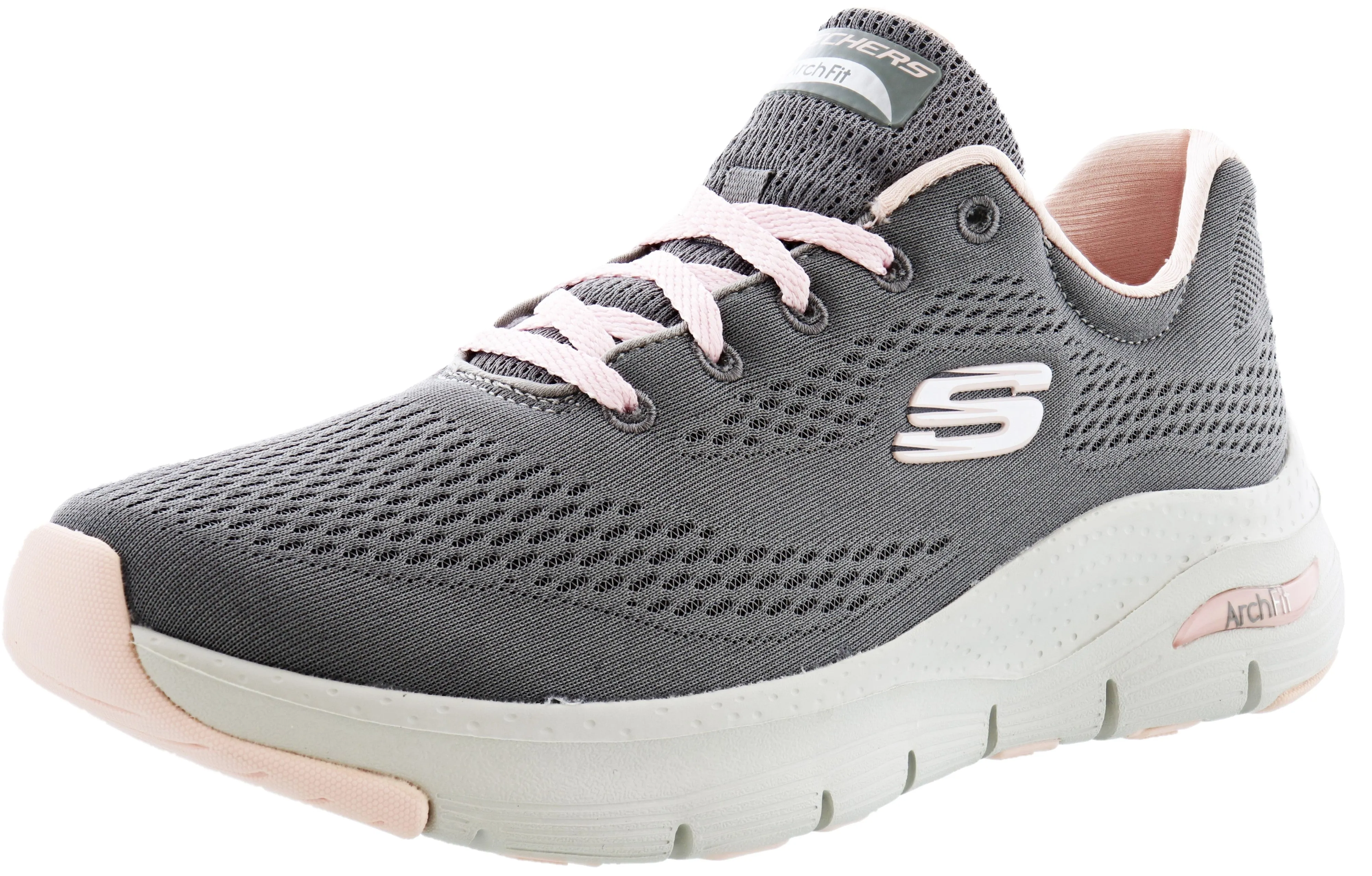 suitable for flat feet Zigzag Pattern Skechers Women Lightweight Running Shoes Arch Fit Big Appeal