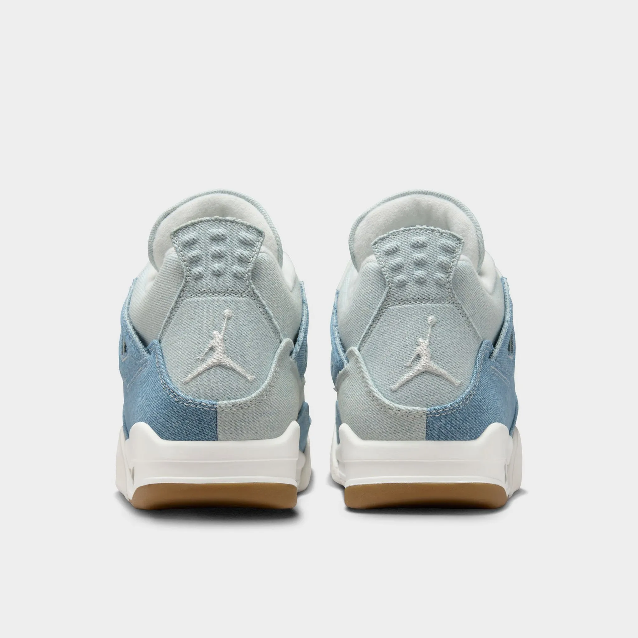 Jordan Women's 4 Retro Sail / Gum Light Brown - Worn Denim Ventilated Tongue Construction