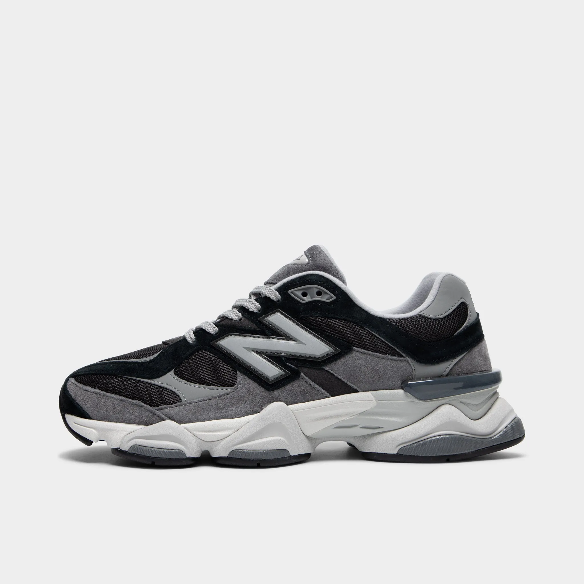 New Balance 9060 Black / Grey running with a rubber outsole