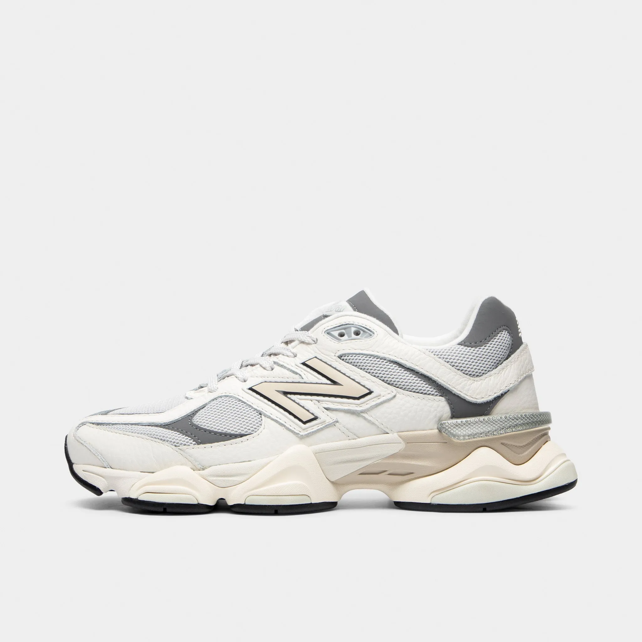 New Balance 9060 Sea Salt / Castlerock running in a glacier area shoes athletic footwear for running