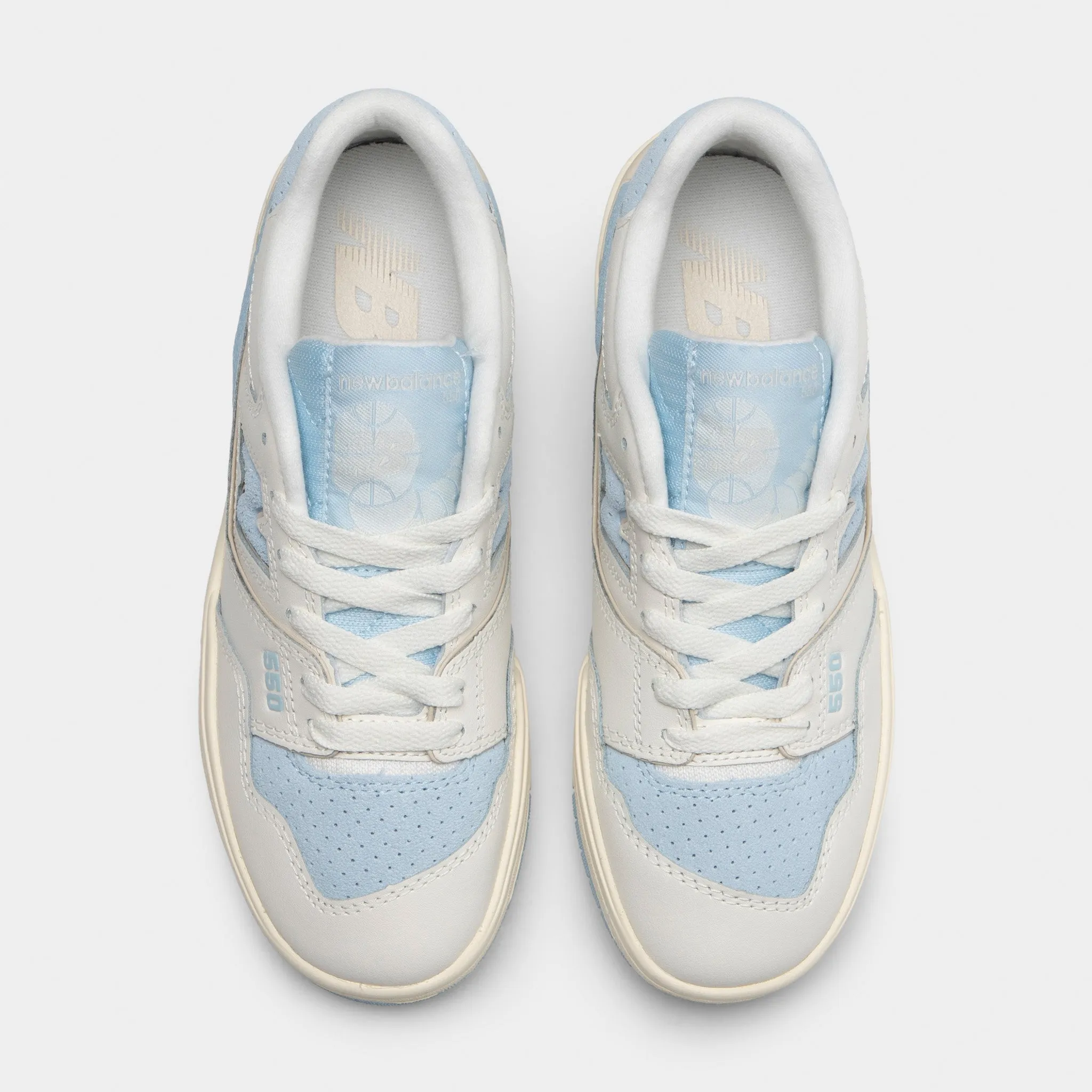 New Balance Juniors' 550 White / Light Blue Lace   Up