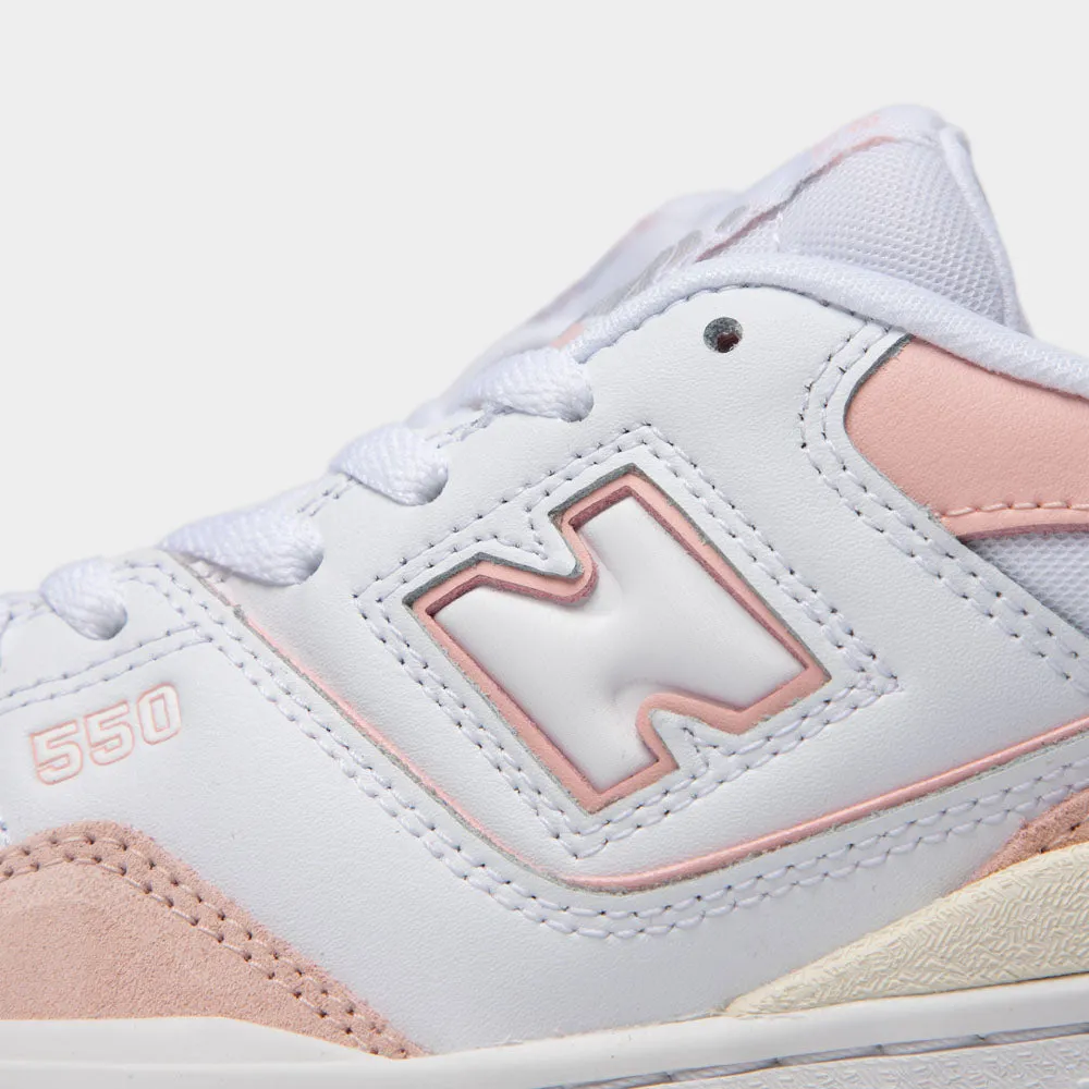 New Balance Juniors' GSB550CD White / Pink Haze Heel lockdown Rebound Foam