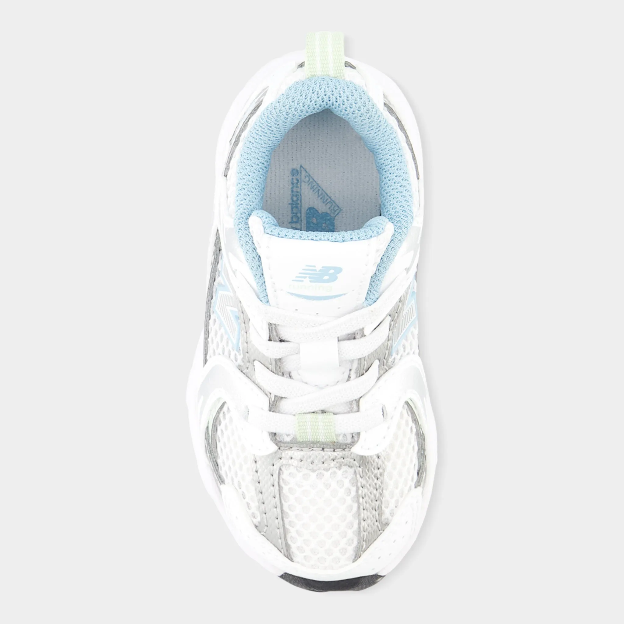New Balance Toddler's 530 White / Silver - Light Blue road shoes