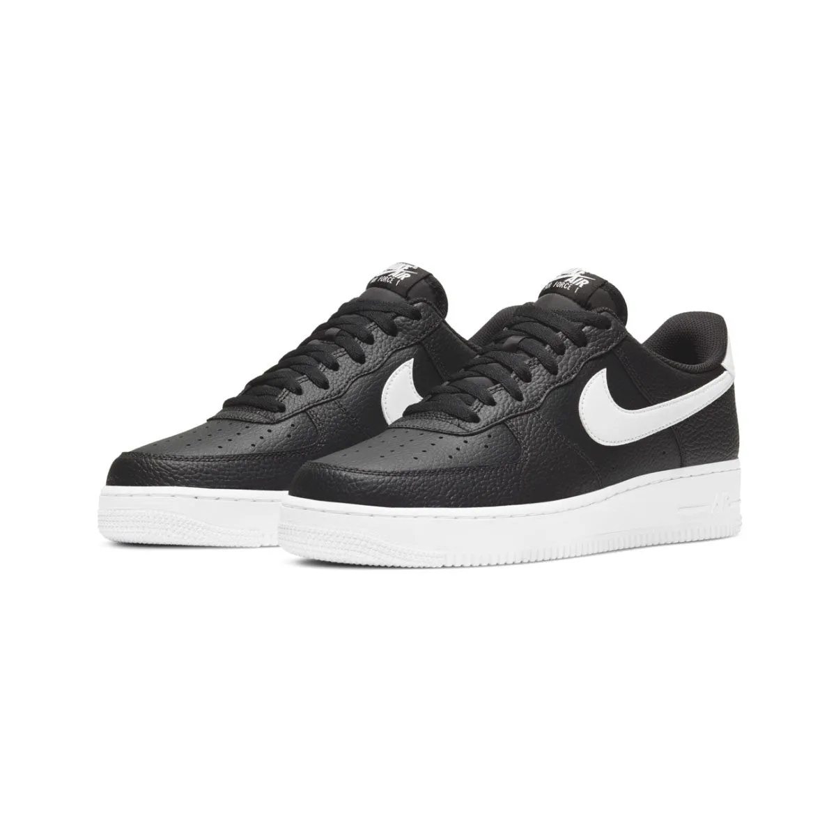 Nike Air Force 1 '07 'Black White Pebbled Leather' Men's Shoes Calm Hike Day-to-Day Comfort
