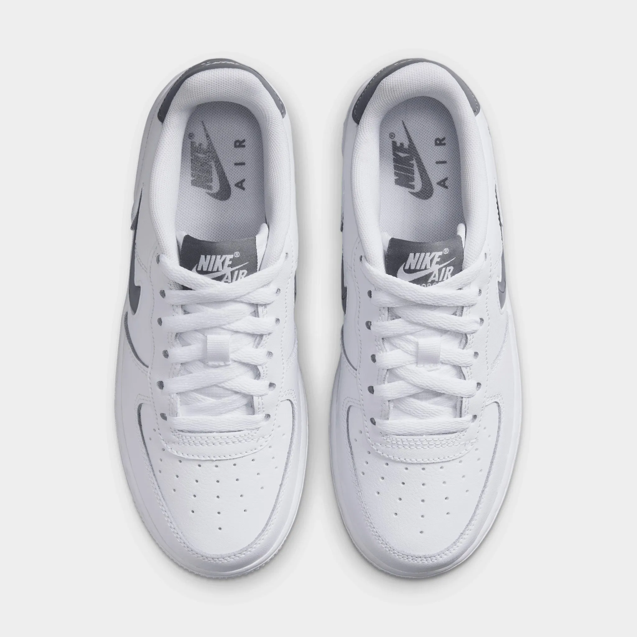 Nike Air Force 1 GS White / Smoke Grey Grip Support Customizable Design