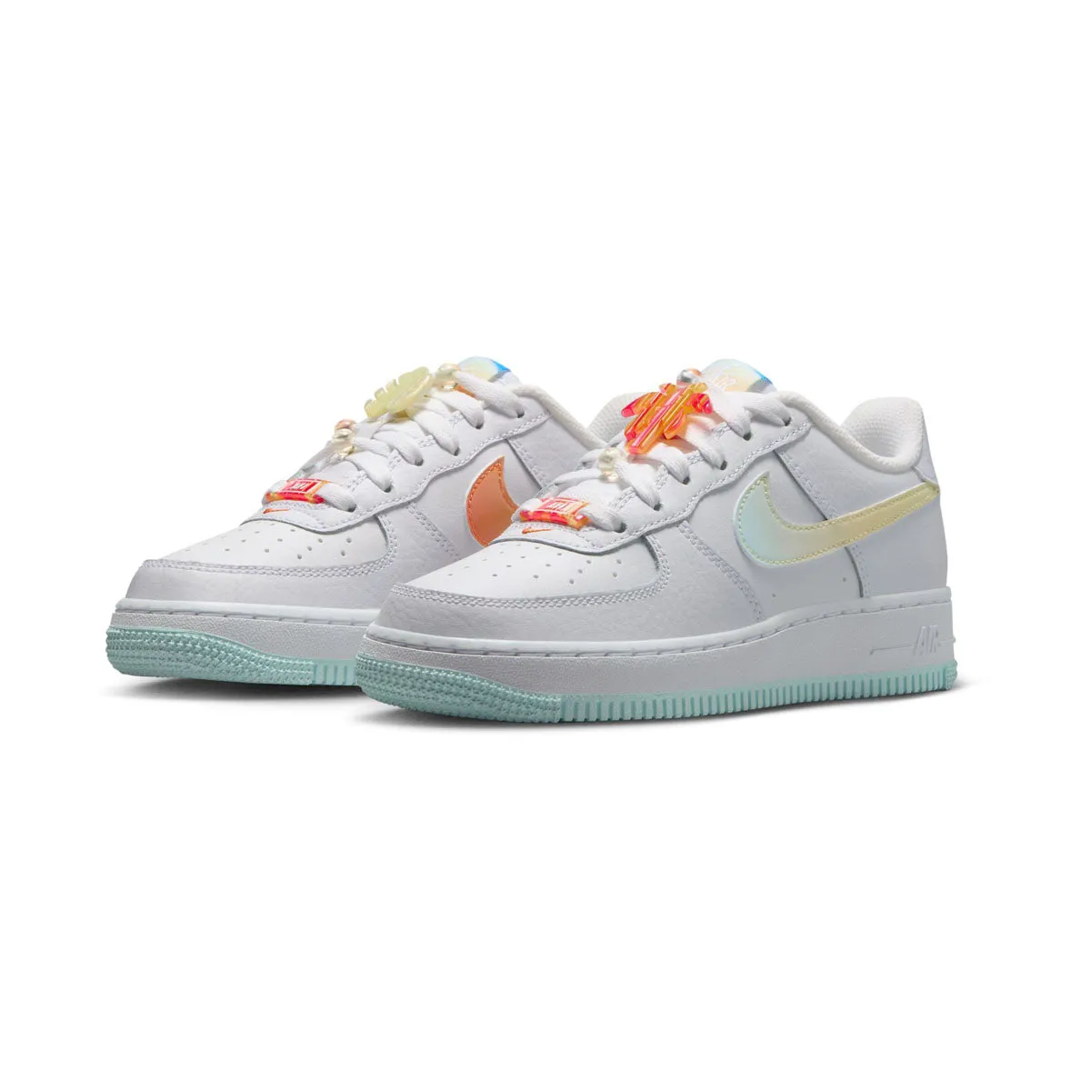 Clear Glow Nike Air Force 1 LV8 'White Glacier Blue Multicolor' Big Kids' Shoes