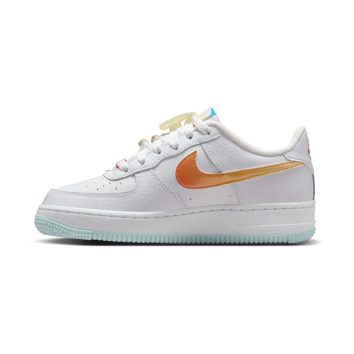 Nike Air Force 1 LV8 'White Glacier Blue Multicolor' Big Kids' Shoes Mountain Strong Planet Mood