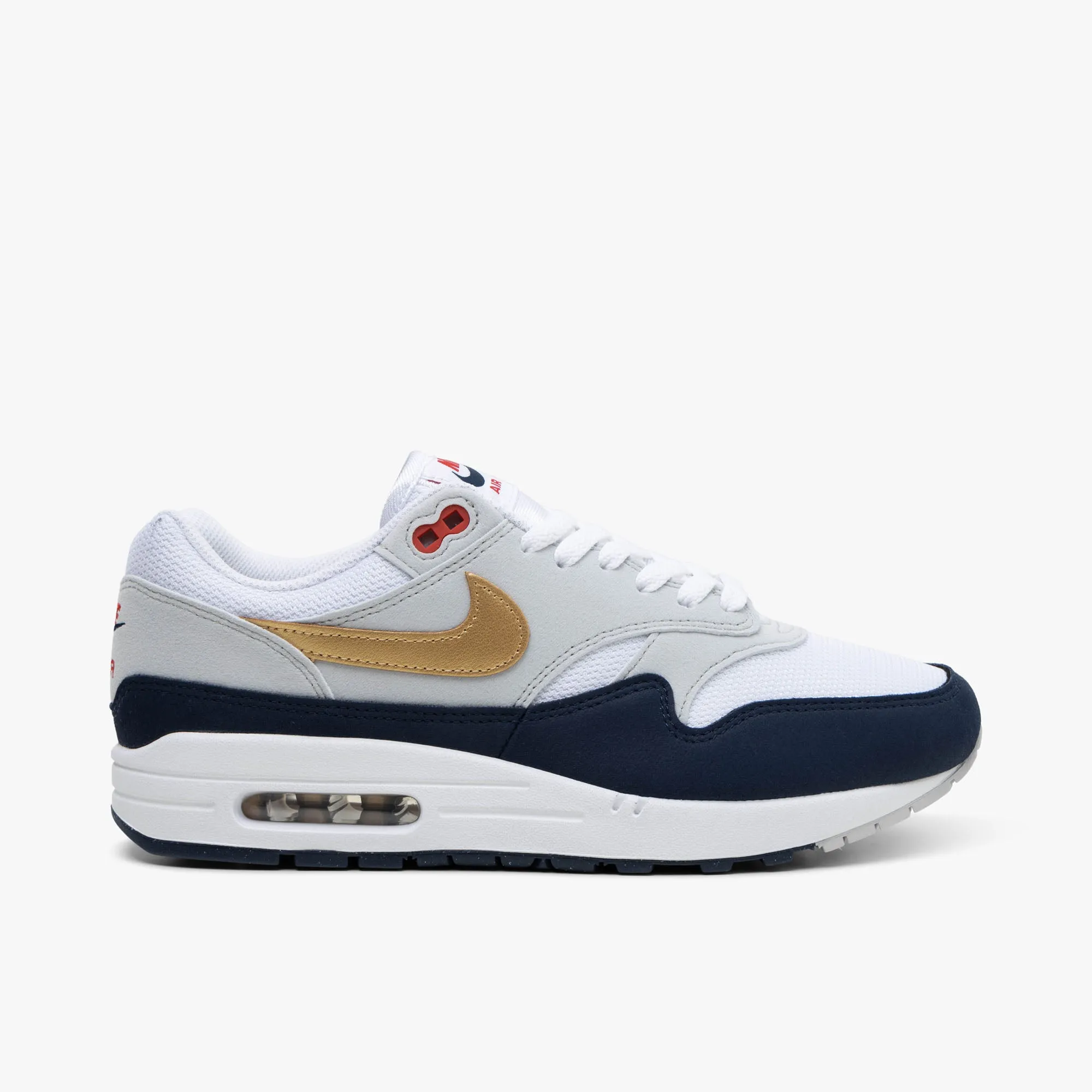 Versatile Footwear Foot Daily Nike Air Max 1 Obsidian / Metallic Gold - White