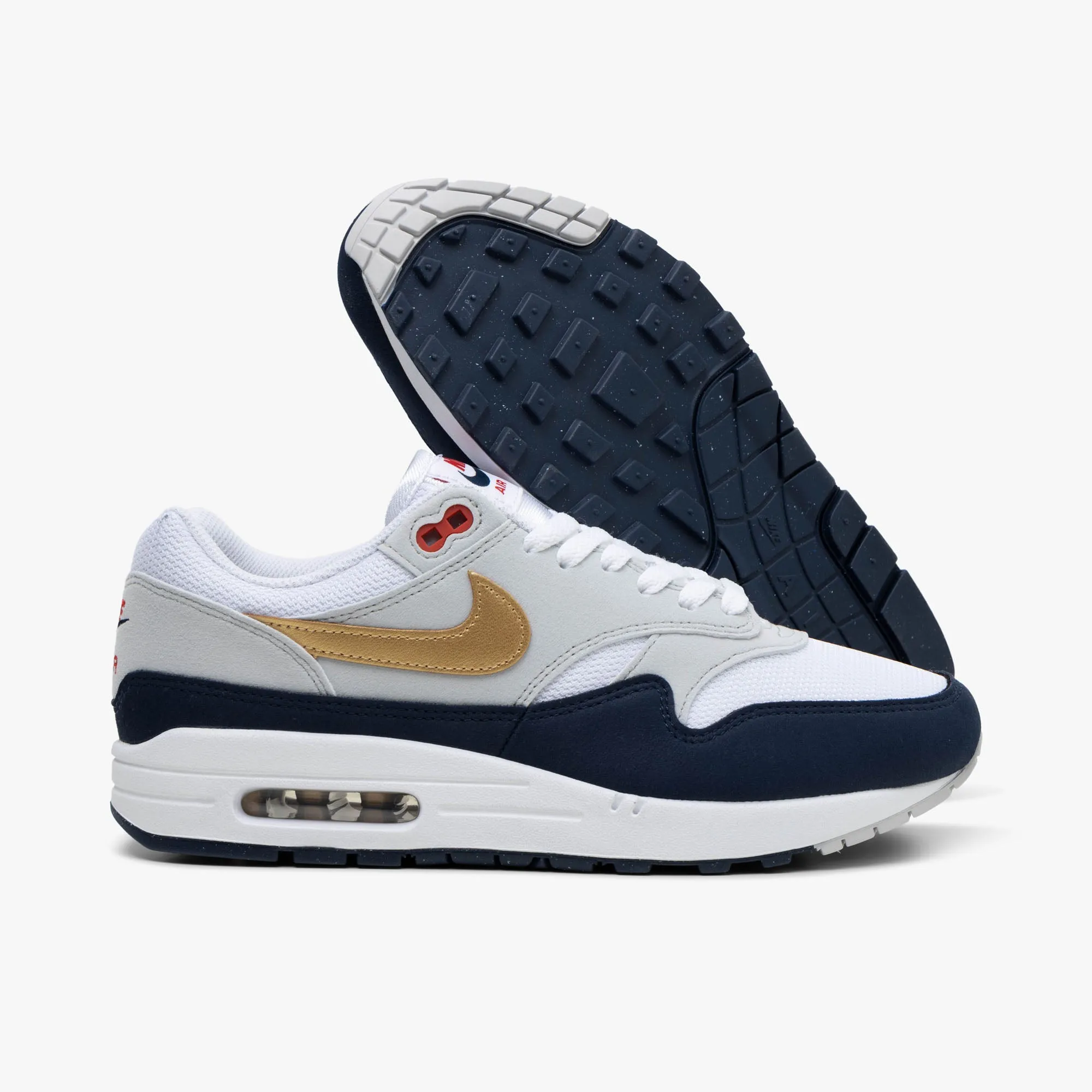 Nike Air Max 1 Obsidian / Metallic Gold - White Trail Path