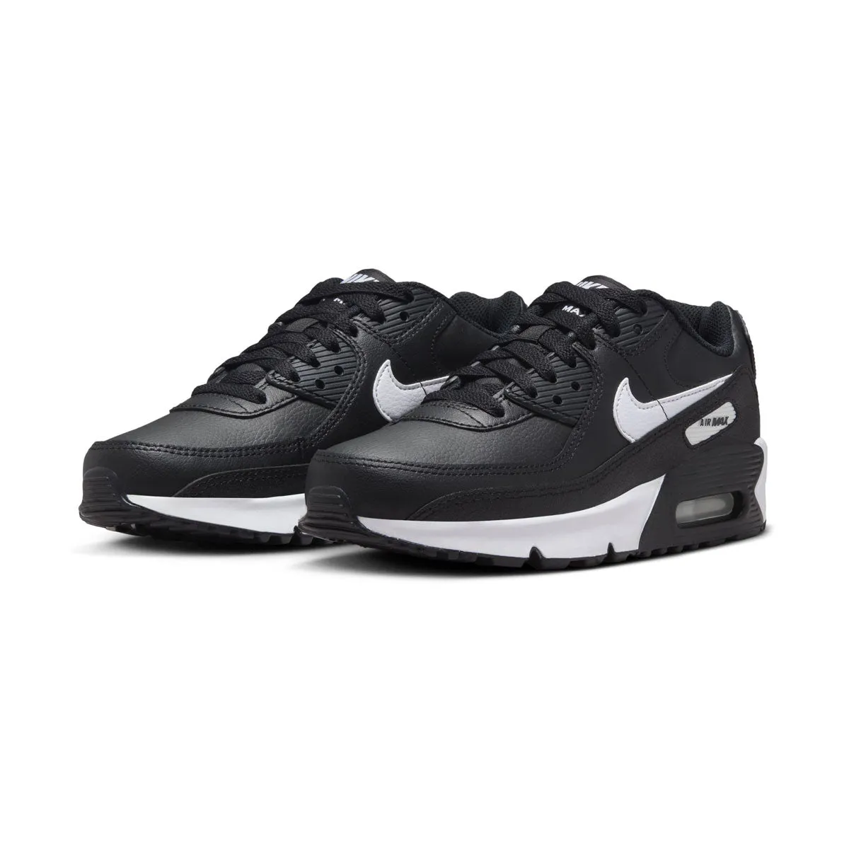 Nike Air Max 90 'Black White' Big Kids' Shoes Smooth Entry