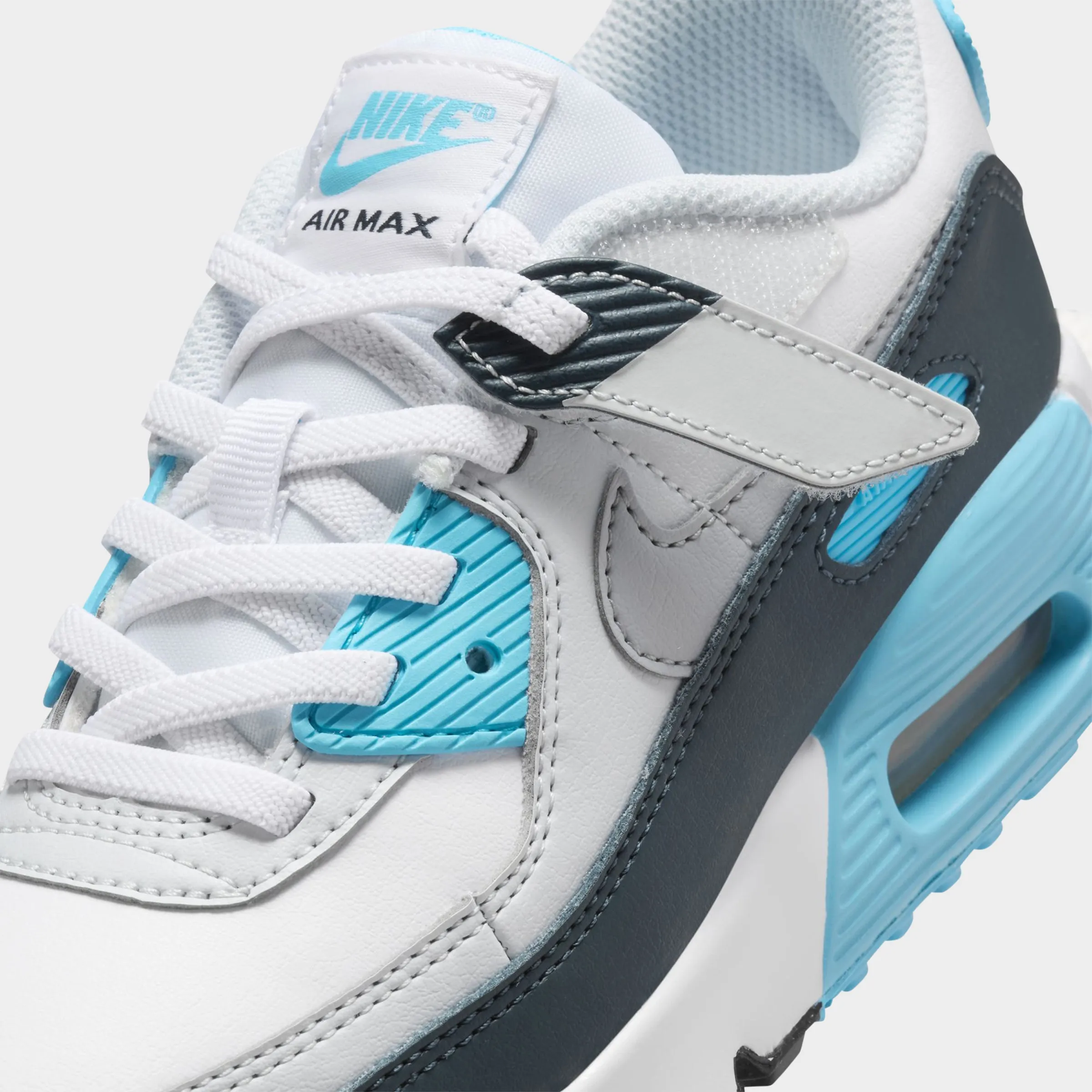 Nike Air Max 90 EasyOn PS White / Wolf Grey - Baltic Blue sprinters' shoes pre - molded - fit shoes